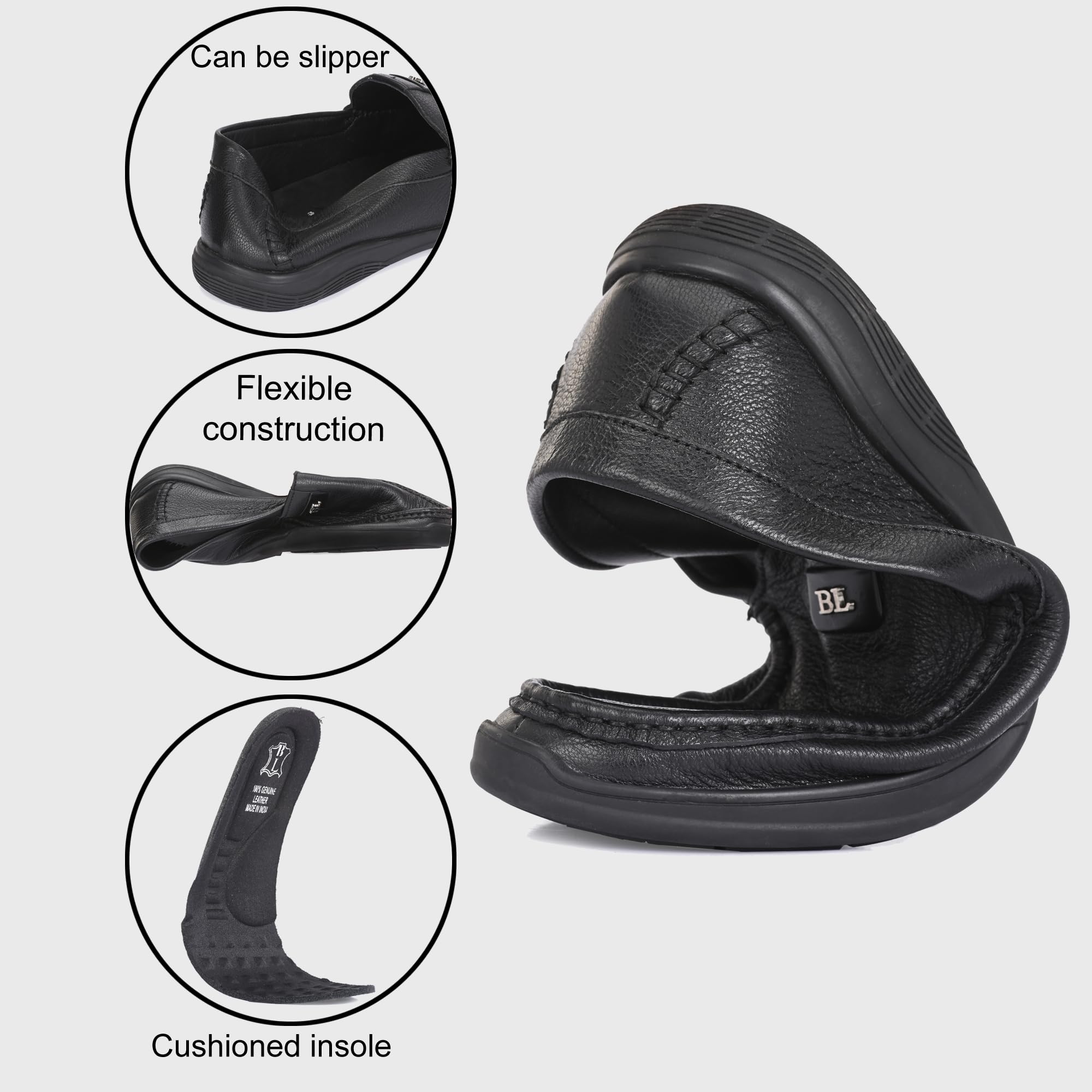 Centrino Black Slipon Formal Shoe for Men - Image 3