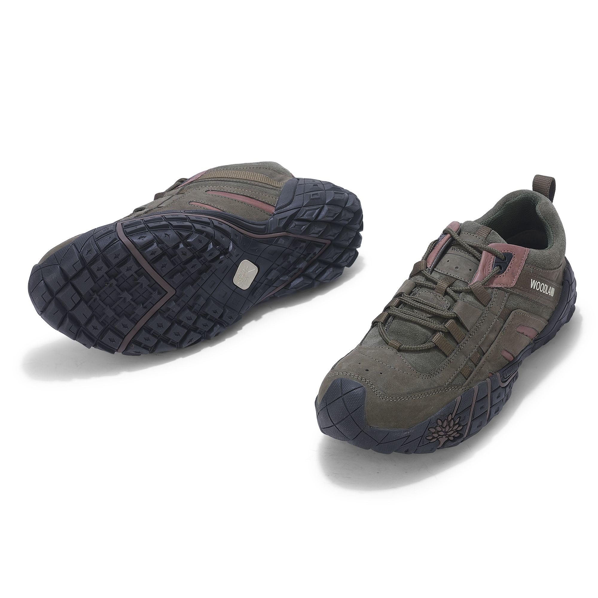 Woodland Men's Leather Casual Shoes - Olive Green - Image 5