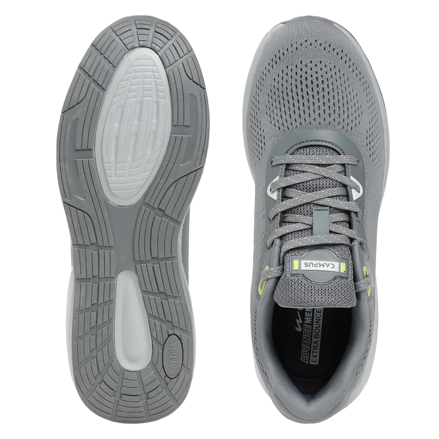Campus Men's Dunk Running Shoes - Grey/Lemon - Image 5