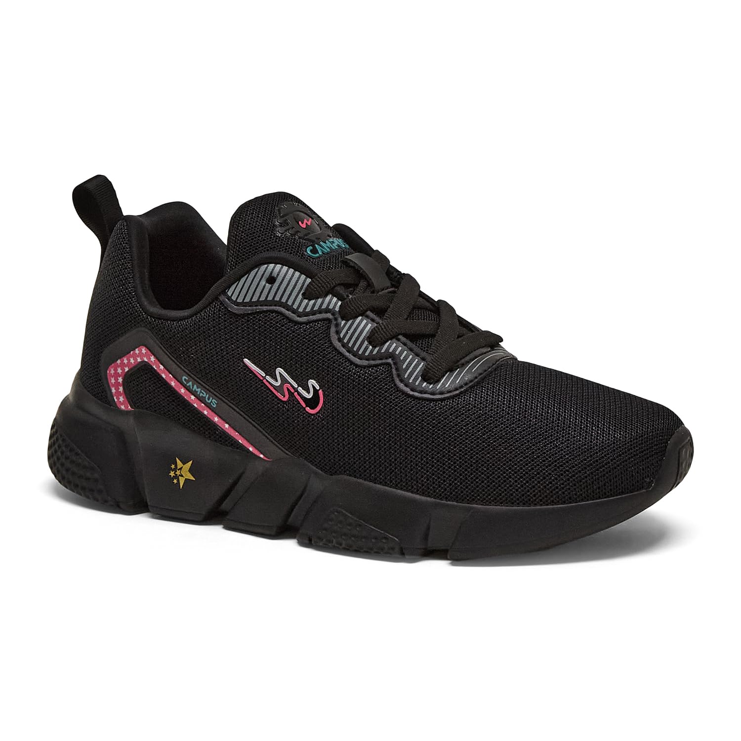 Campus Julius Women's Running Shoes - Black/Rani - Image 2