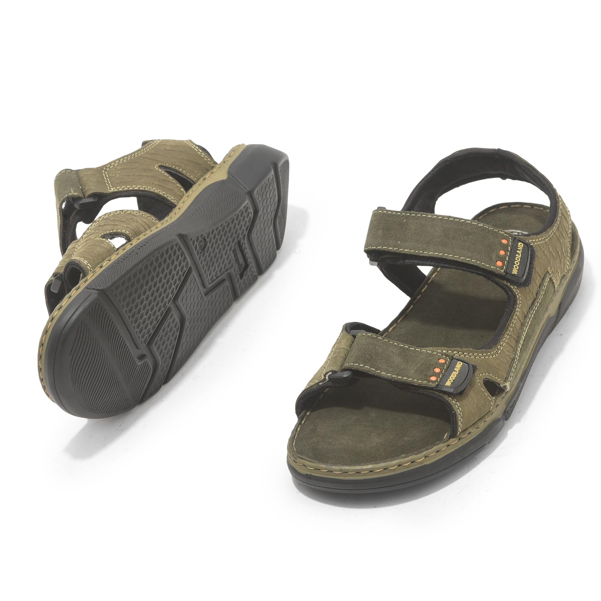 Woodland Men's Olive Green Leather Sandals - Image 5