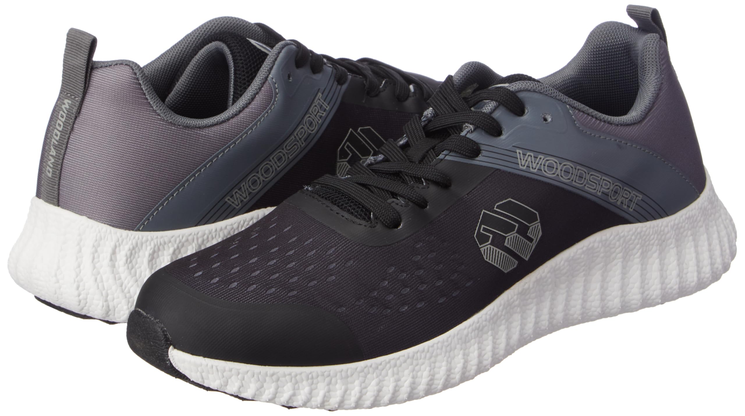 Woodland Men's Grey Black Mesh Sports Shoes - Image 2
