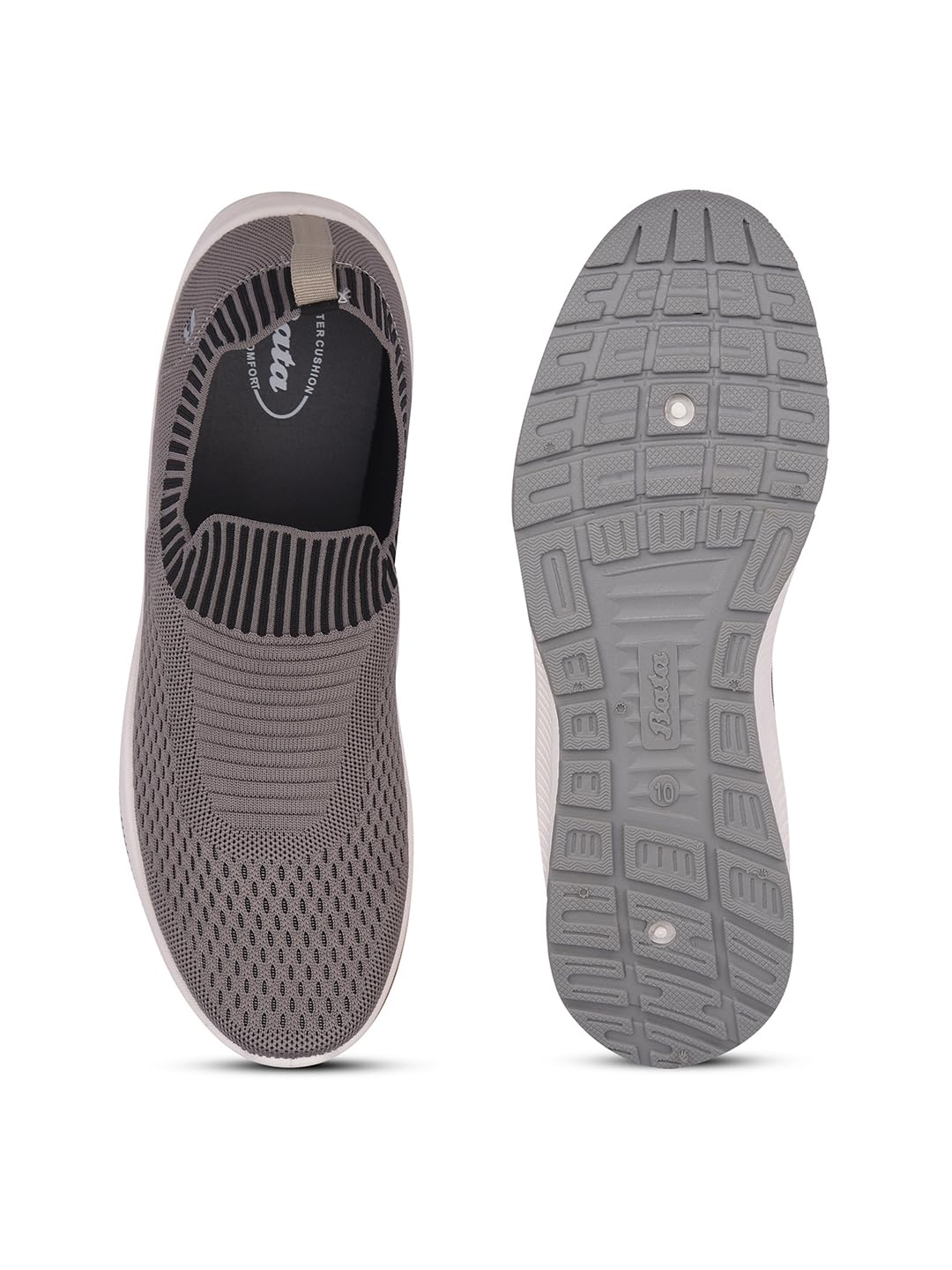 Bata Men's Dark Grey Slip-On Walking Shoes - Image 4