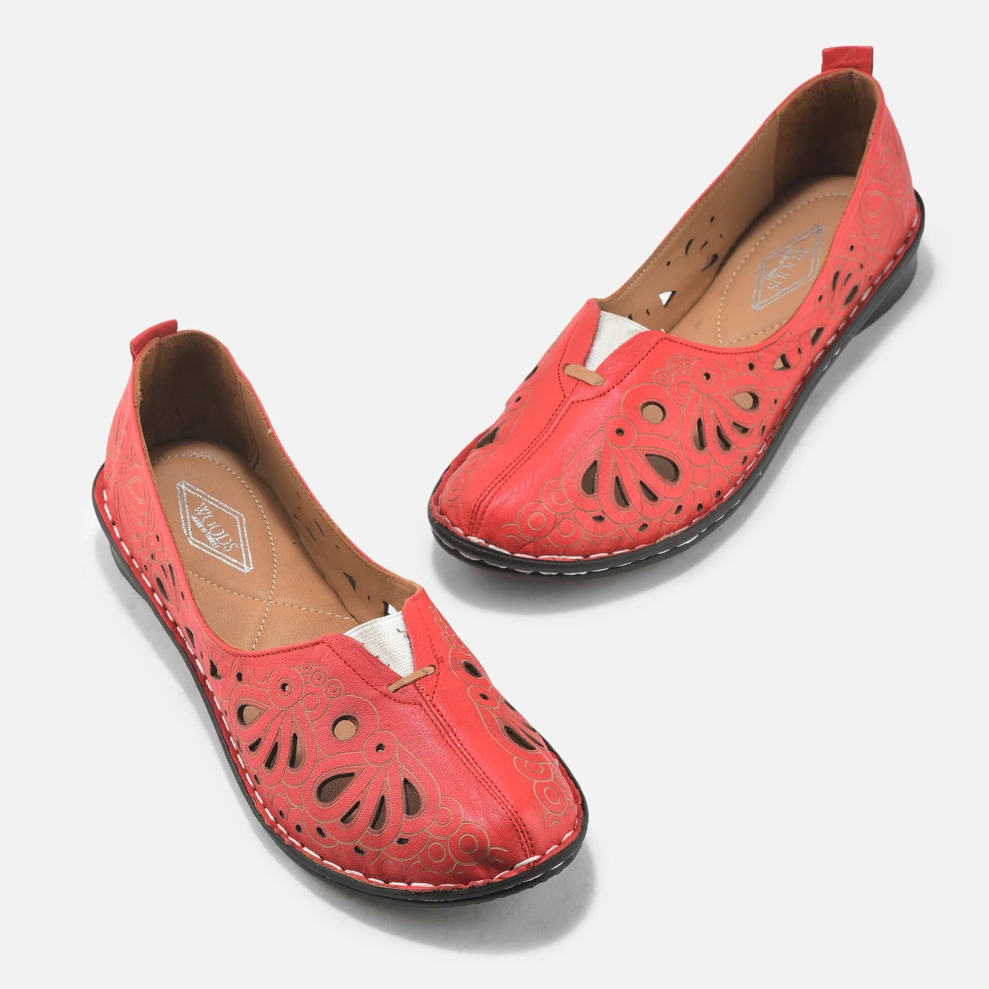 Woodland Women's Leather Loafers - Red - Image 2