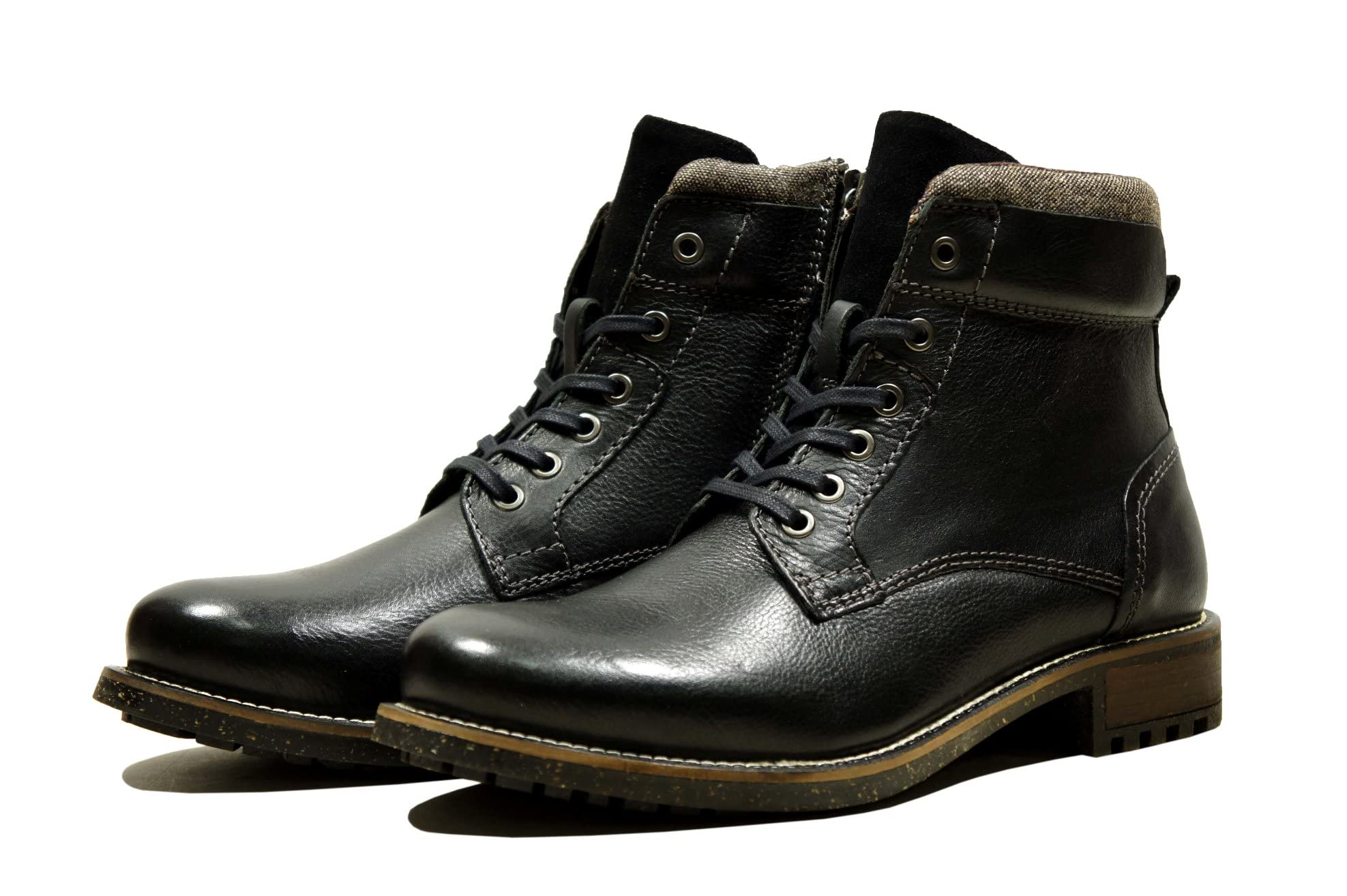 Hx London Leather Men's High Top Lace-Up Boot - Black - Image 3