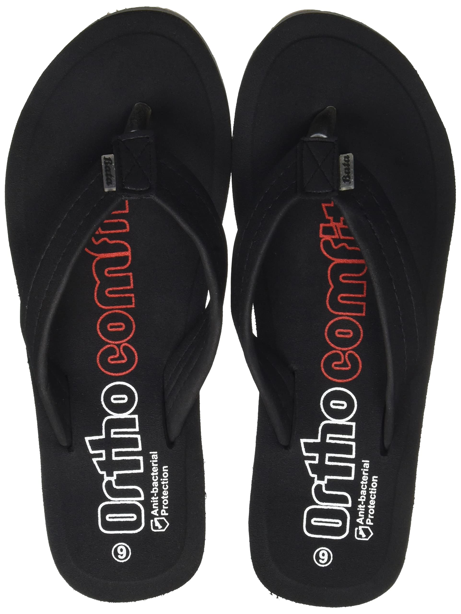 Bata Mens Ortho AW16 Flip Flops - Black