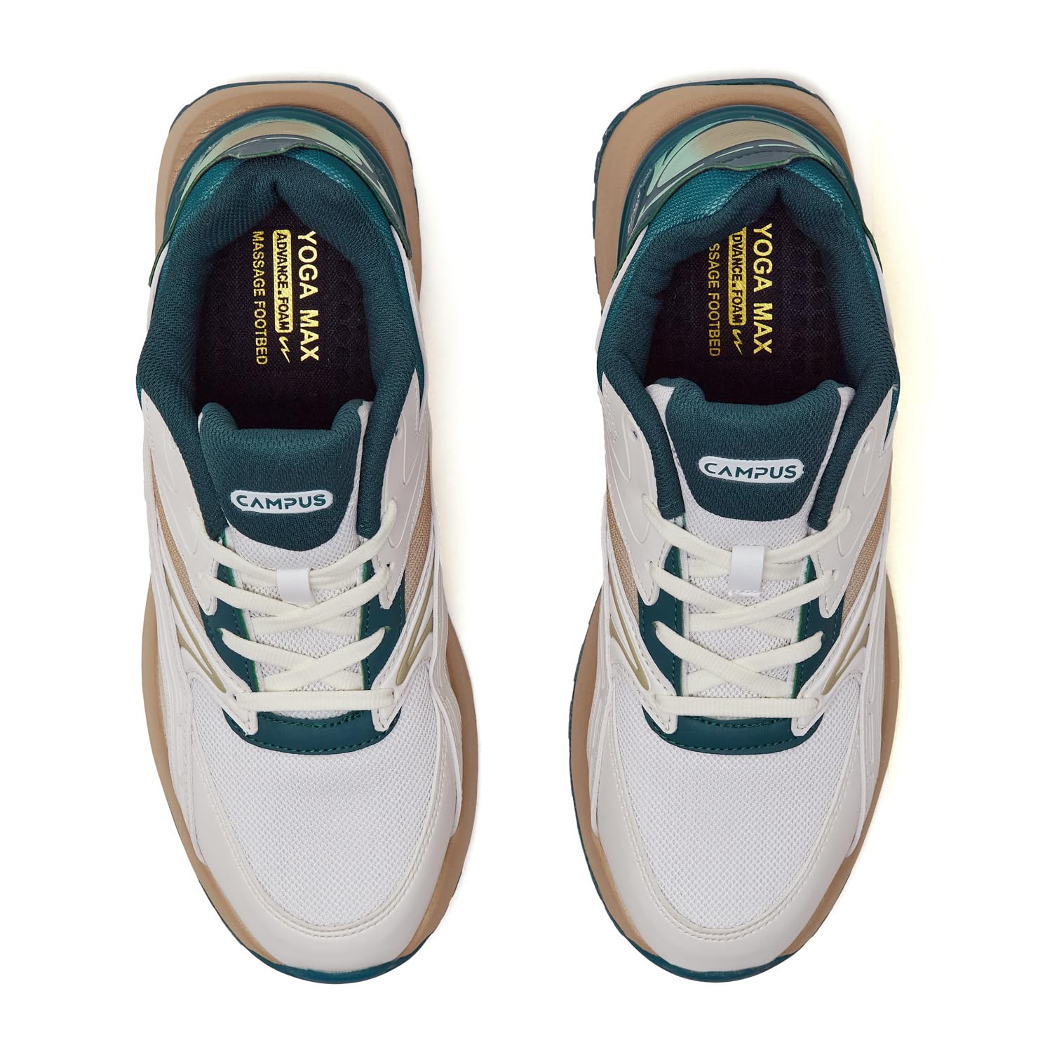 Campus Vitality Sneakers for Men - Off White/Dark Green - Image 4
