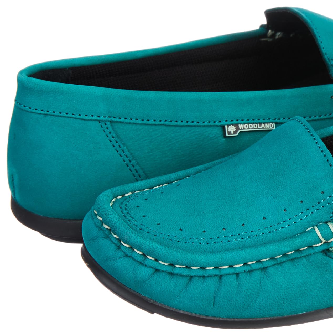 Woodland Women's Turquoise Nubuk Goat Bally - Image 2