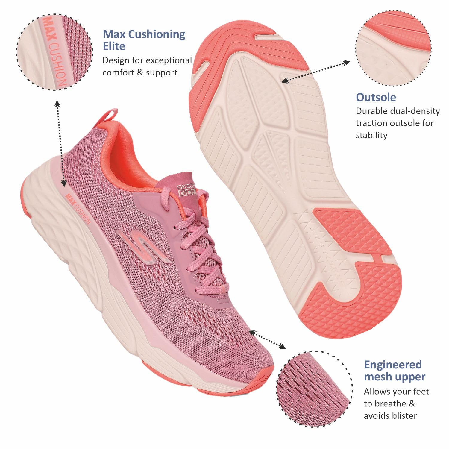 Skechers Women's Max Cushioning Elite Walking Shoes - Vegan - Image 3