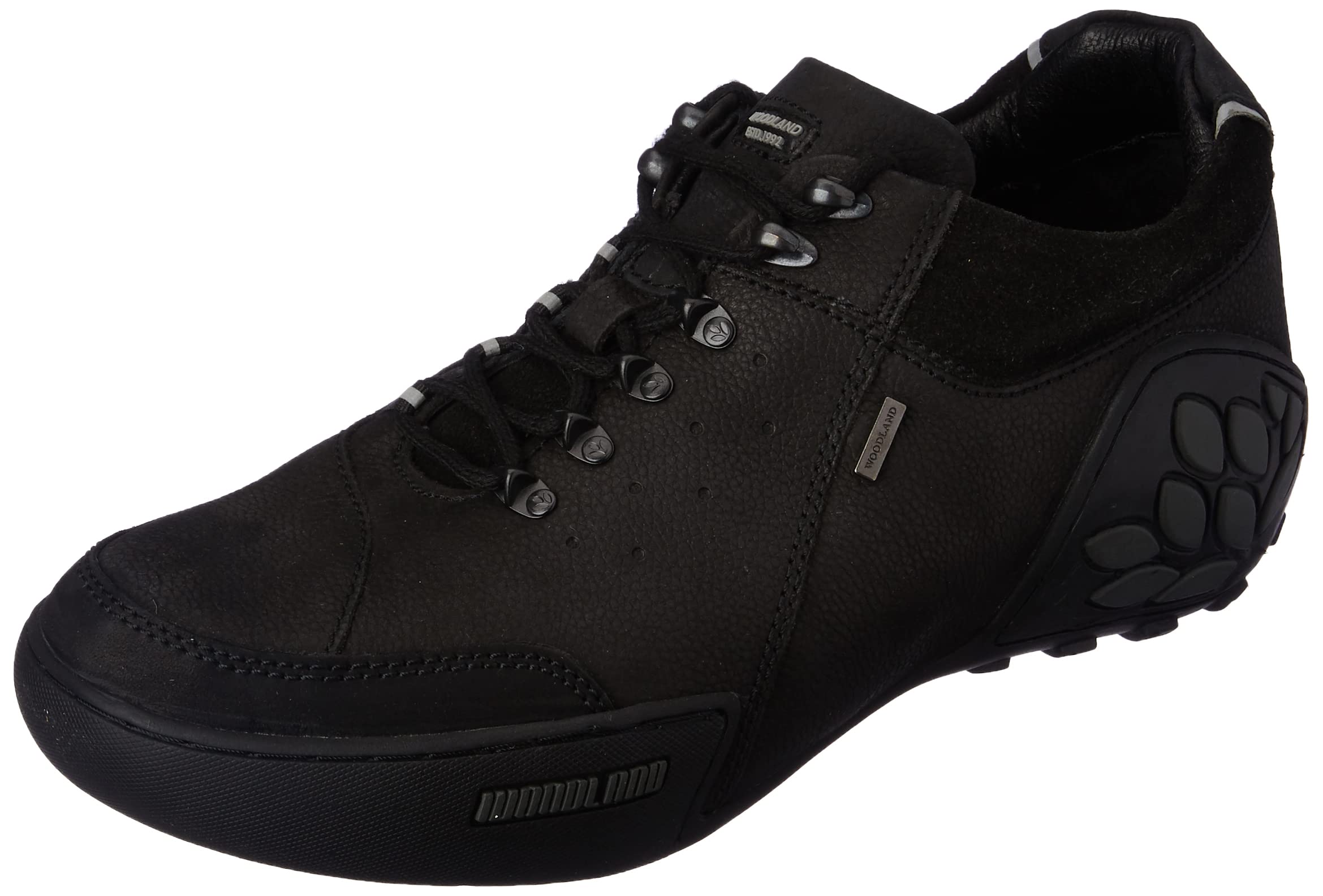 Woodland Men's Black Leather Casual Shoes