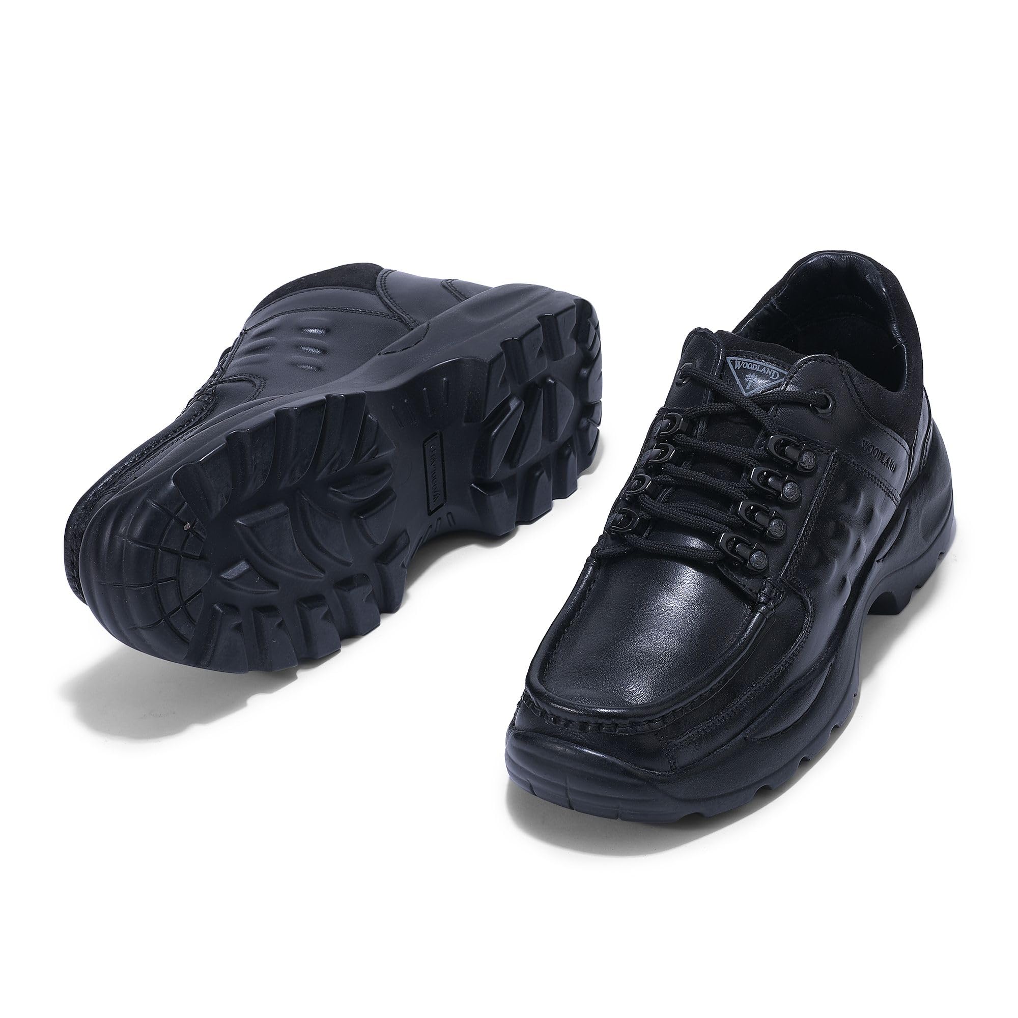 Woodland Men's Black Leather Sneakers - Image 5
