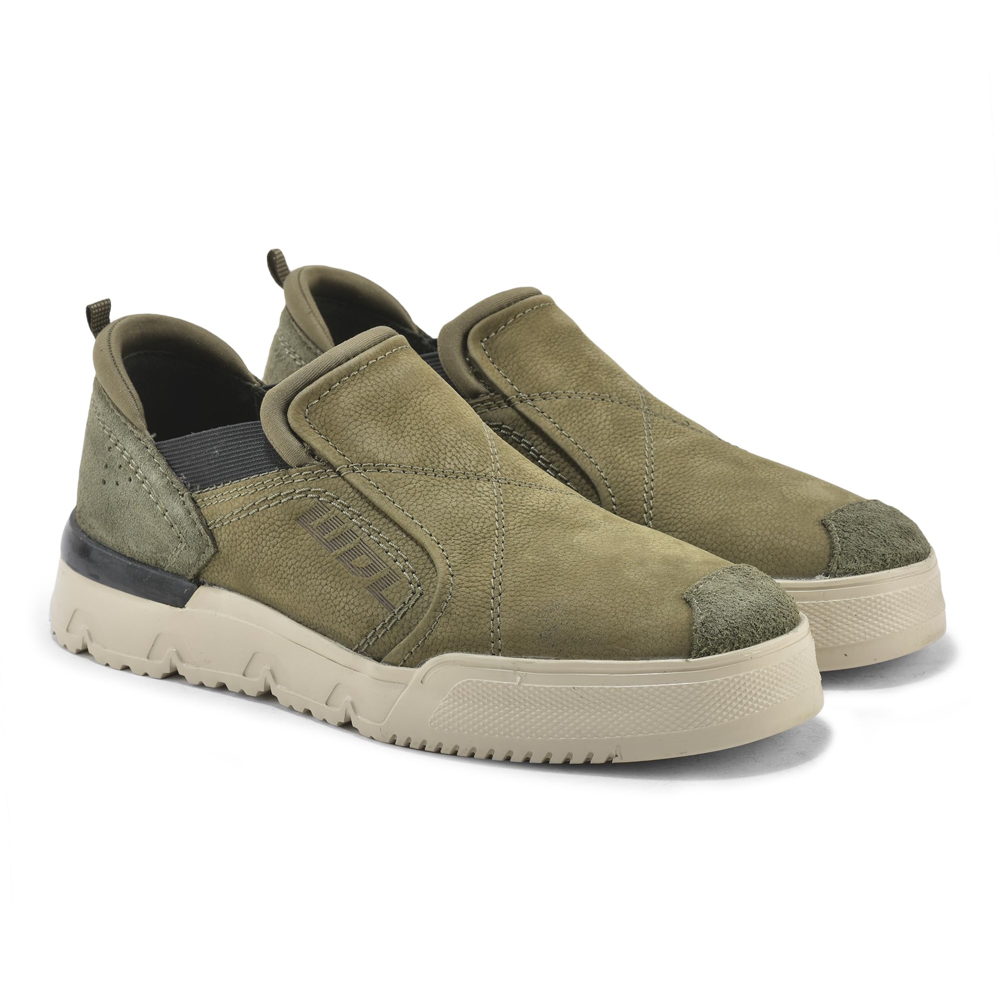 Woodland Men's Olive Green Nubuk Casual Shoes - Image 3