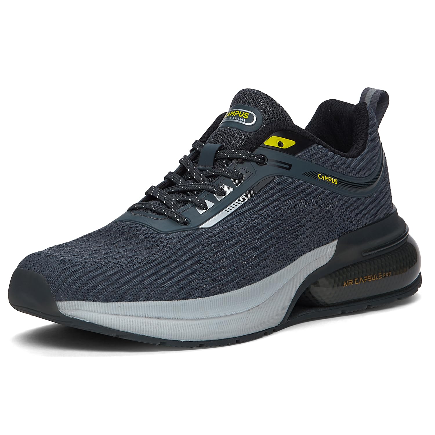 Campus Men's Canva Running Shoes - Grey/Black
