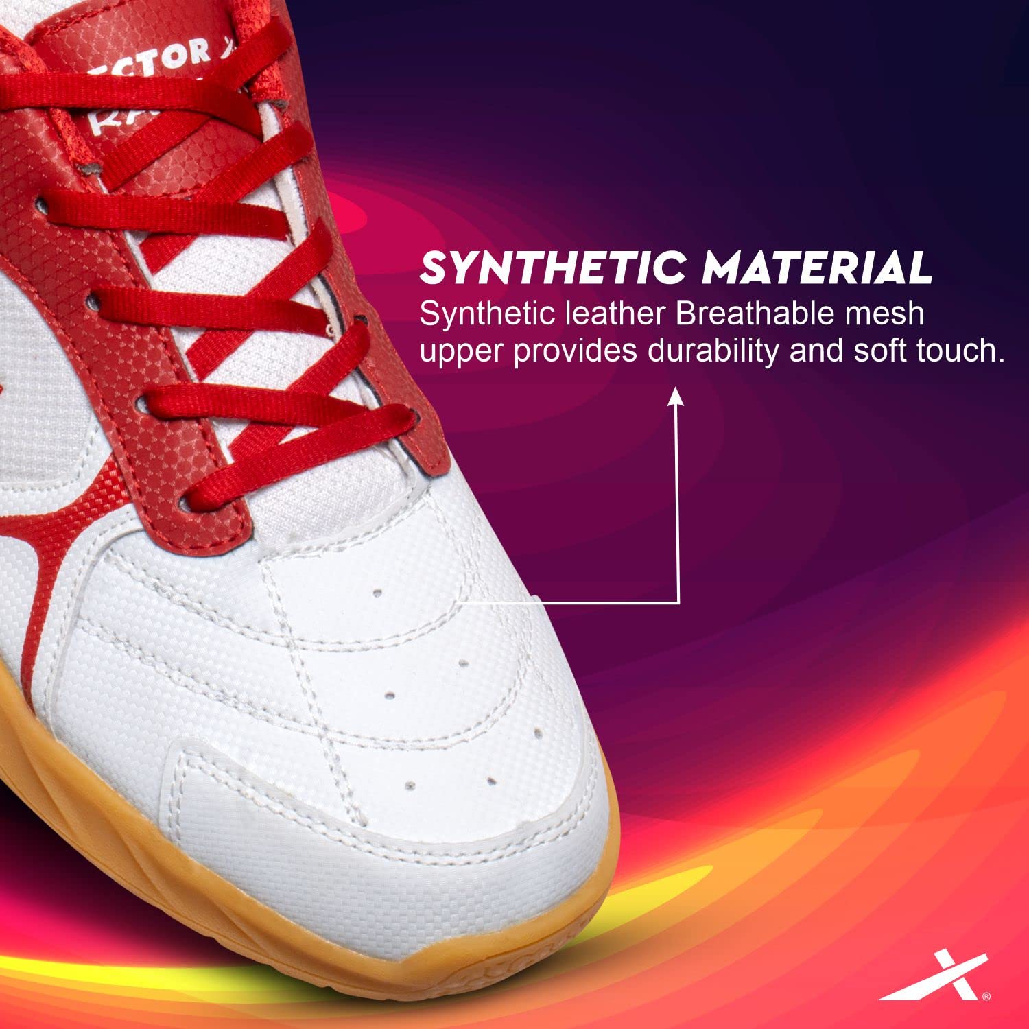 Vector X Ranger Court Shoes - White Red - Image 3