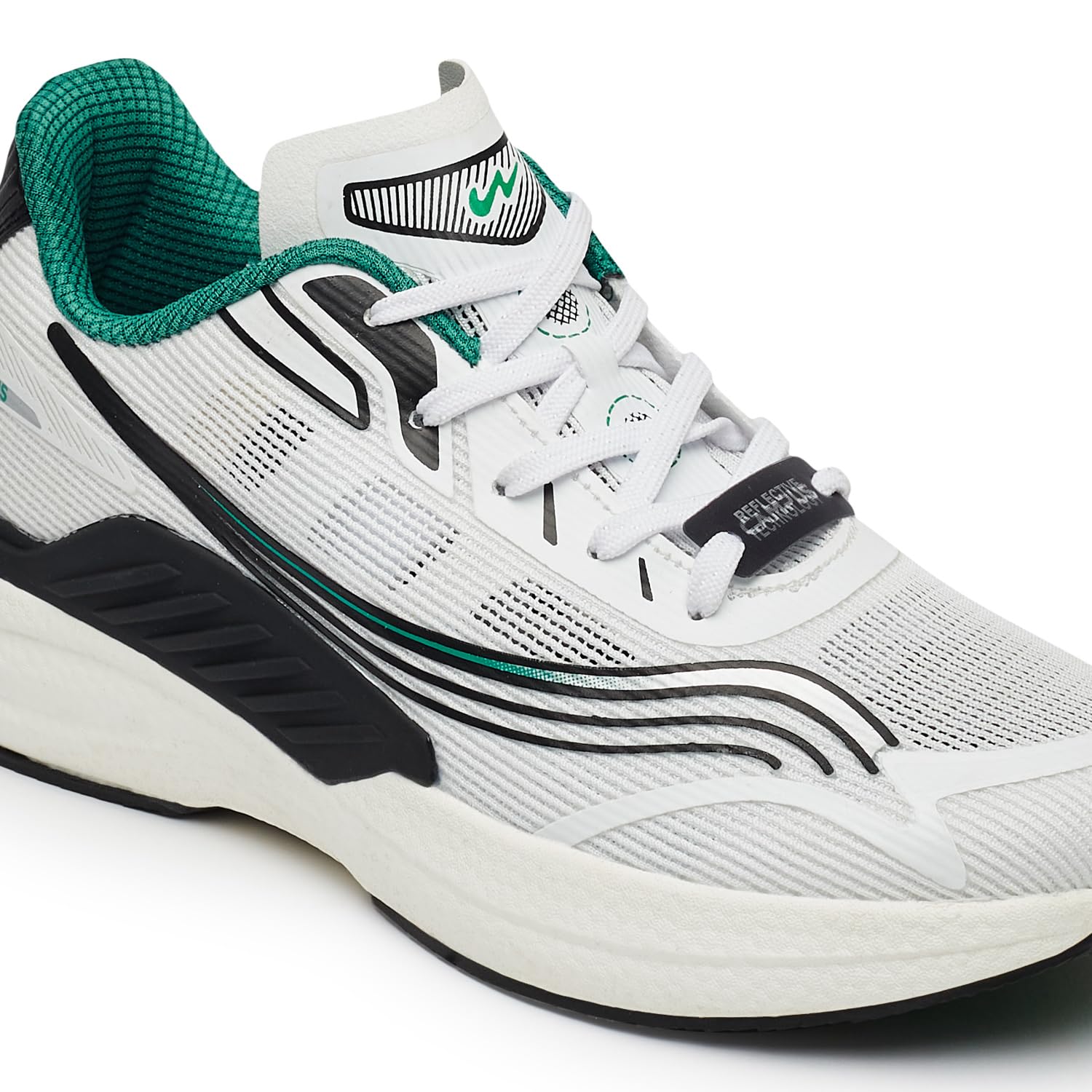 Campus Men's Creed Running Shoes - WHT/GRN - Image 4