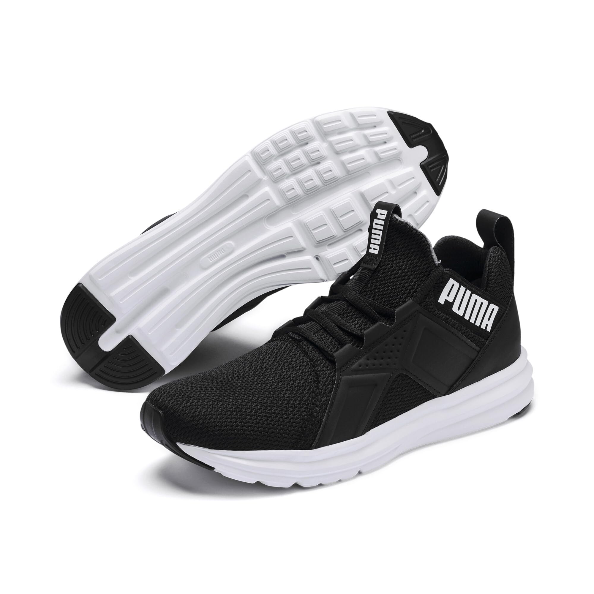 Puma Men Enzo Running Shoe - Black White - Image 2