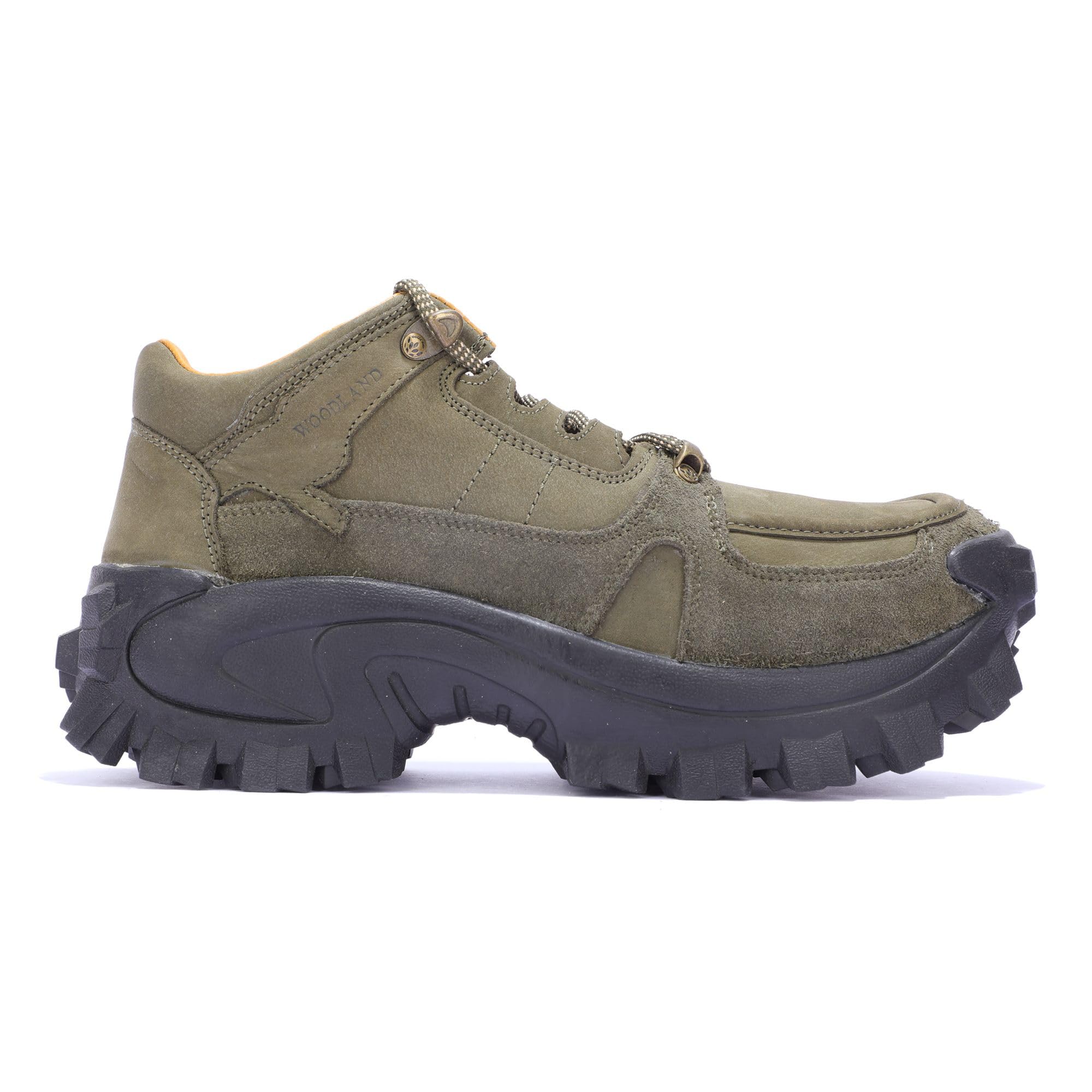 Woodland Men's Olive Leather Sneakers - Image 2