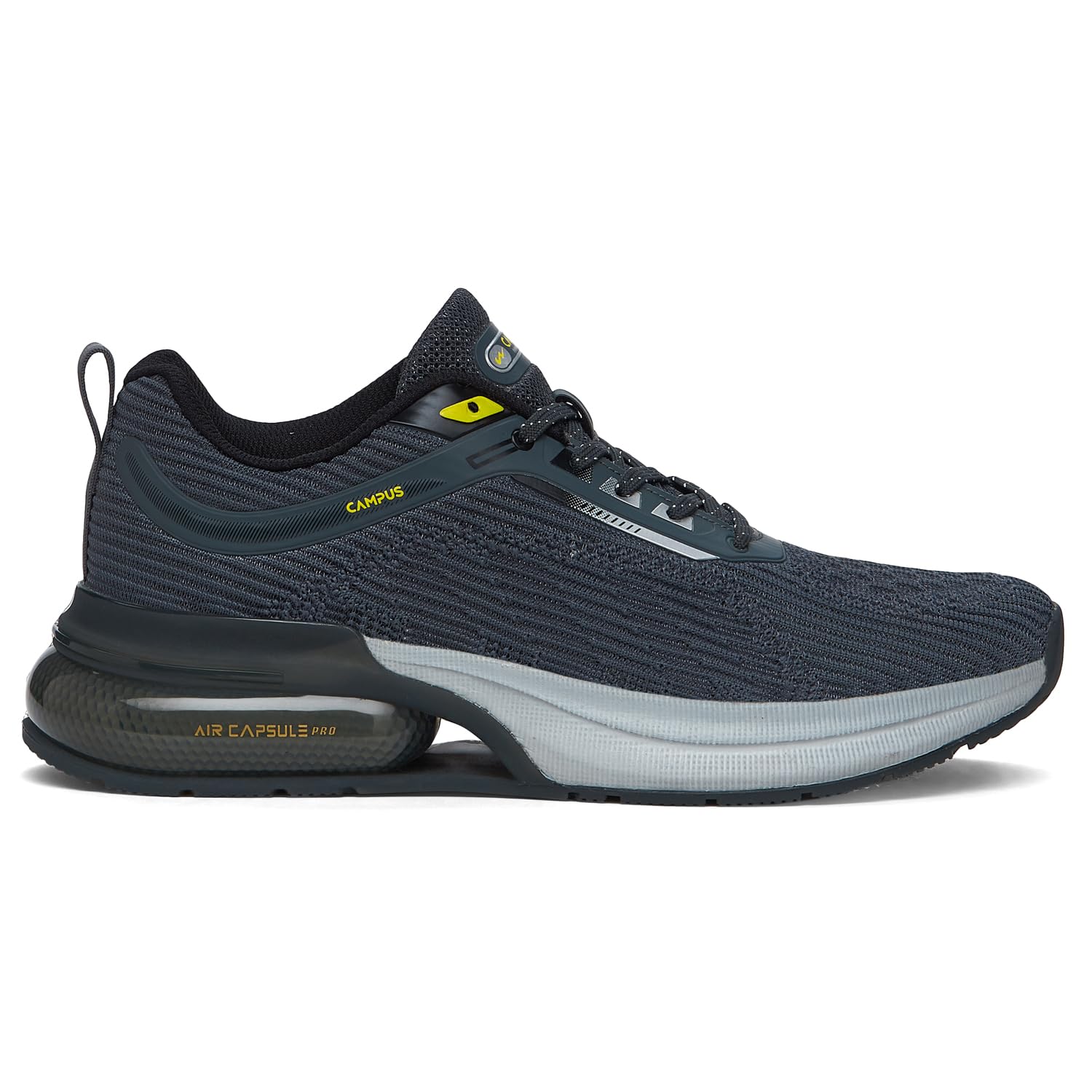 Campus Men's Canva Running Shoes - Grey/Black - Image 2