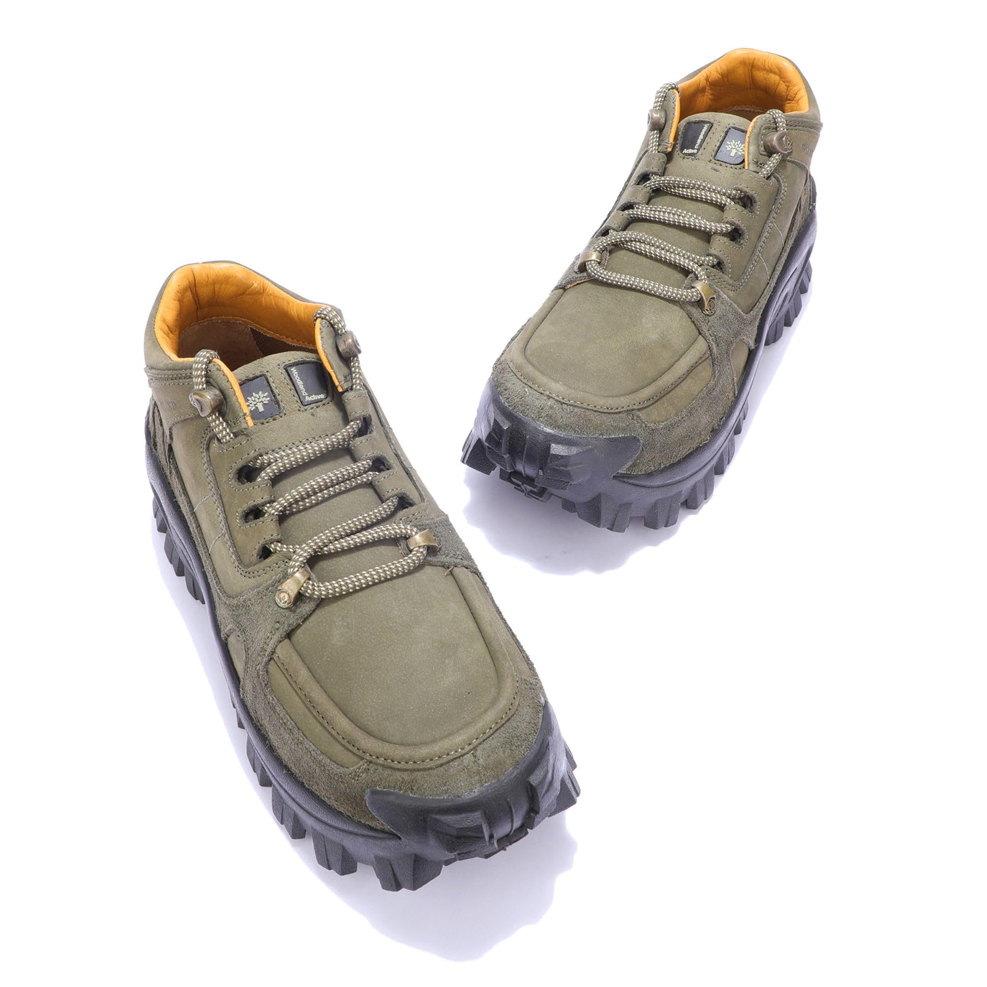 Woodland Men's Olive Leather Sneakers - Image 3