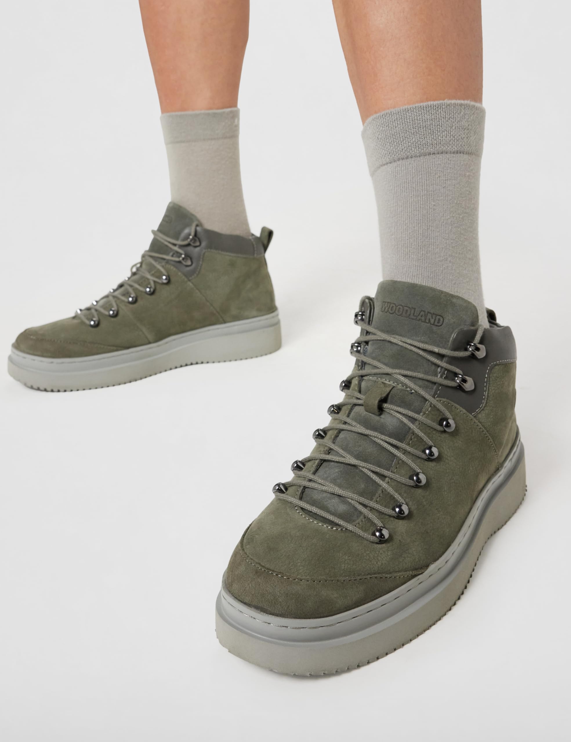 Woodland Men's Grey Leather Loafers - Image 2