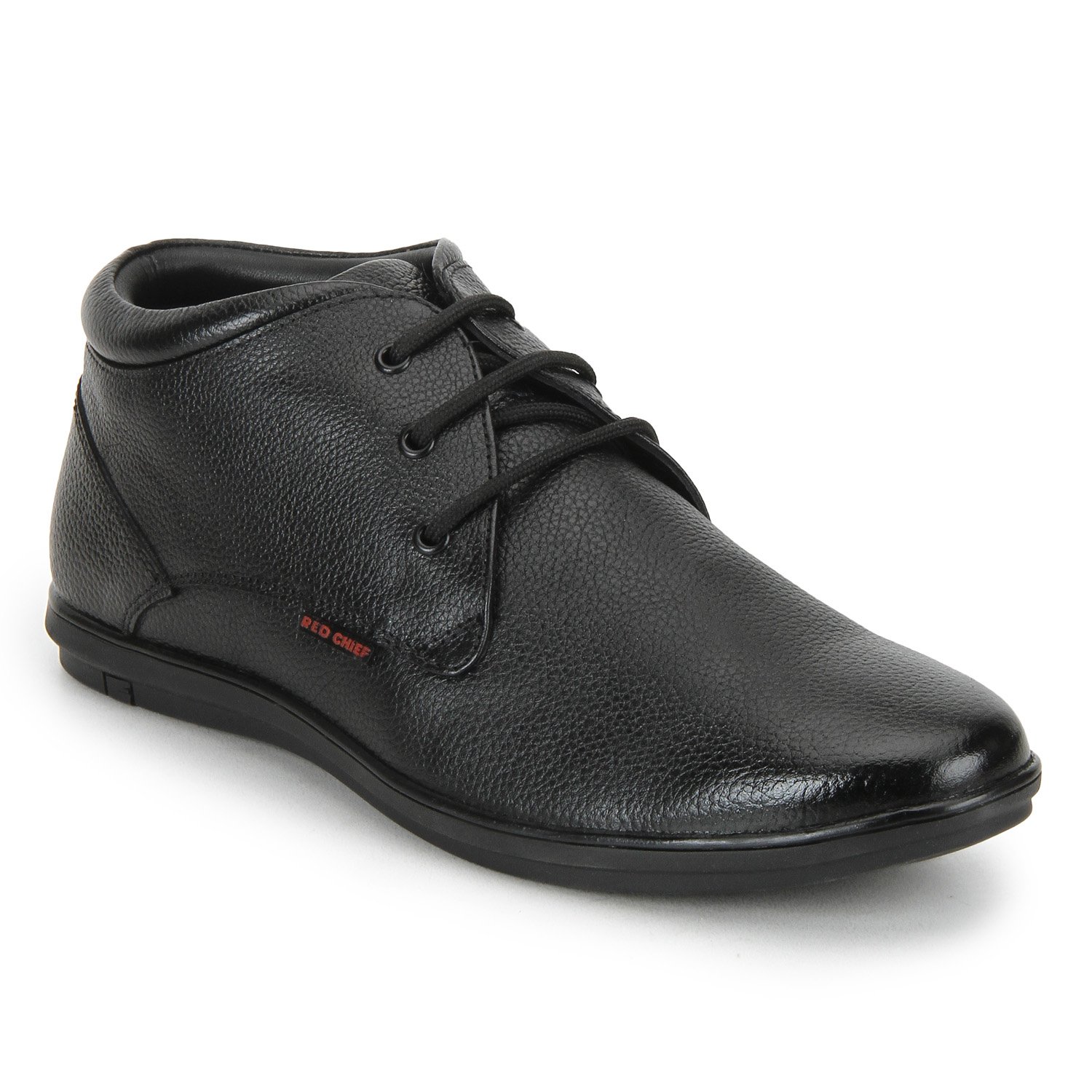 Red Chief Men's Black Leather Derby Shoes - Image 2