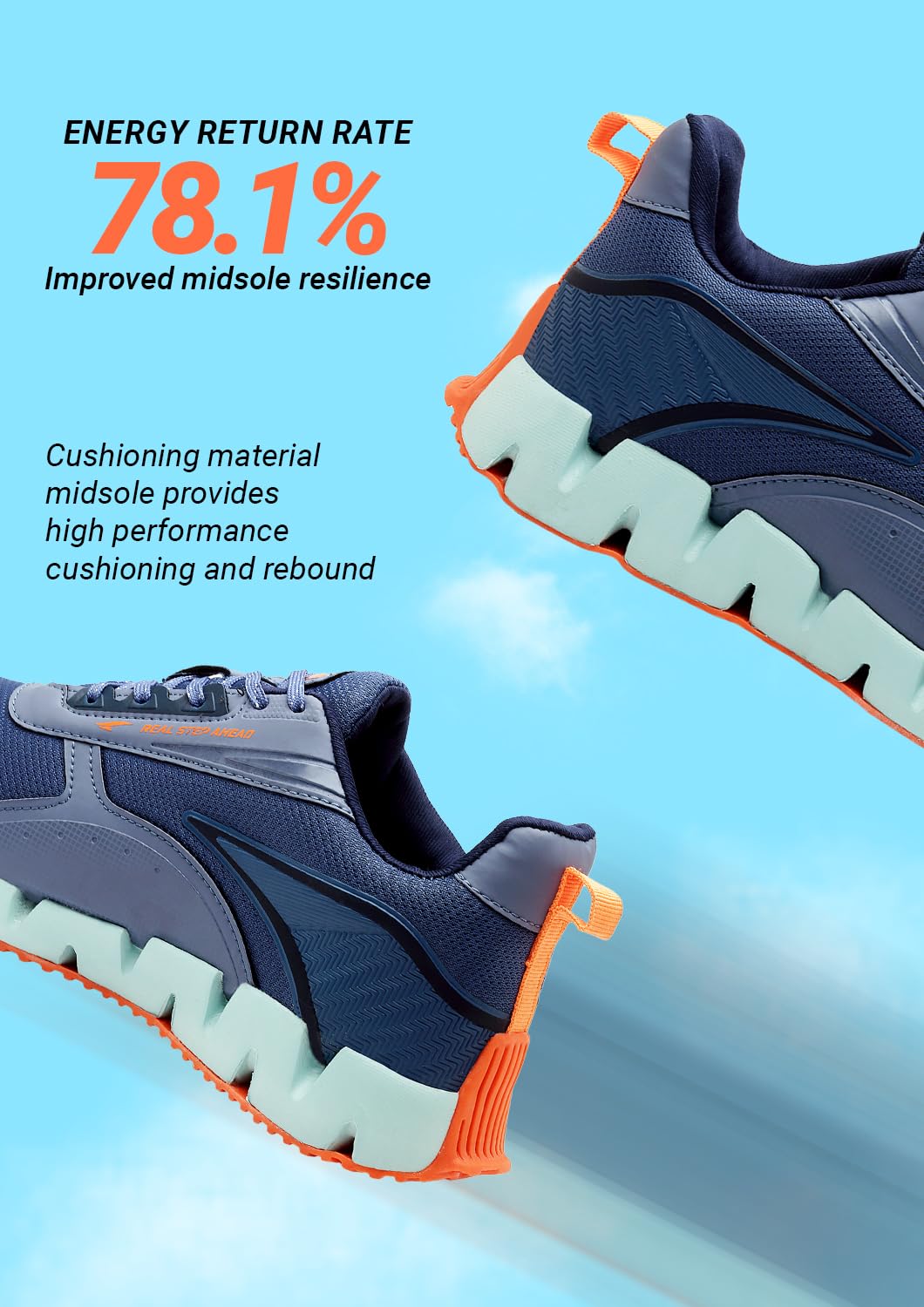 ASIAN Men's Zigzag Running Shoes - Slate Blue - Image 5