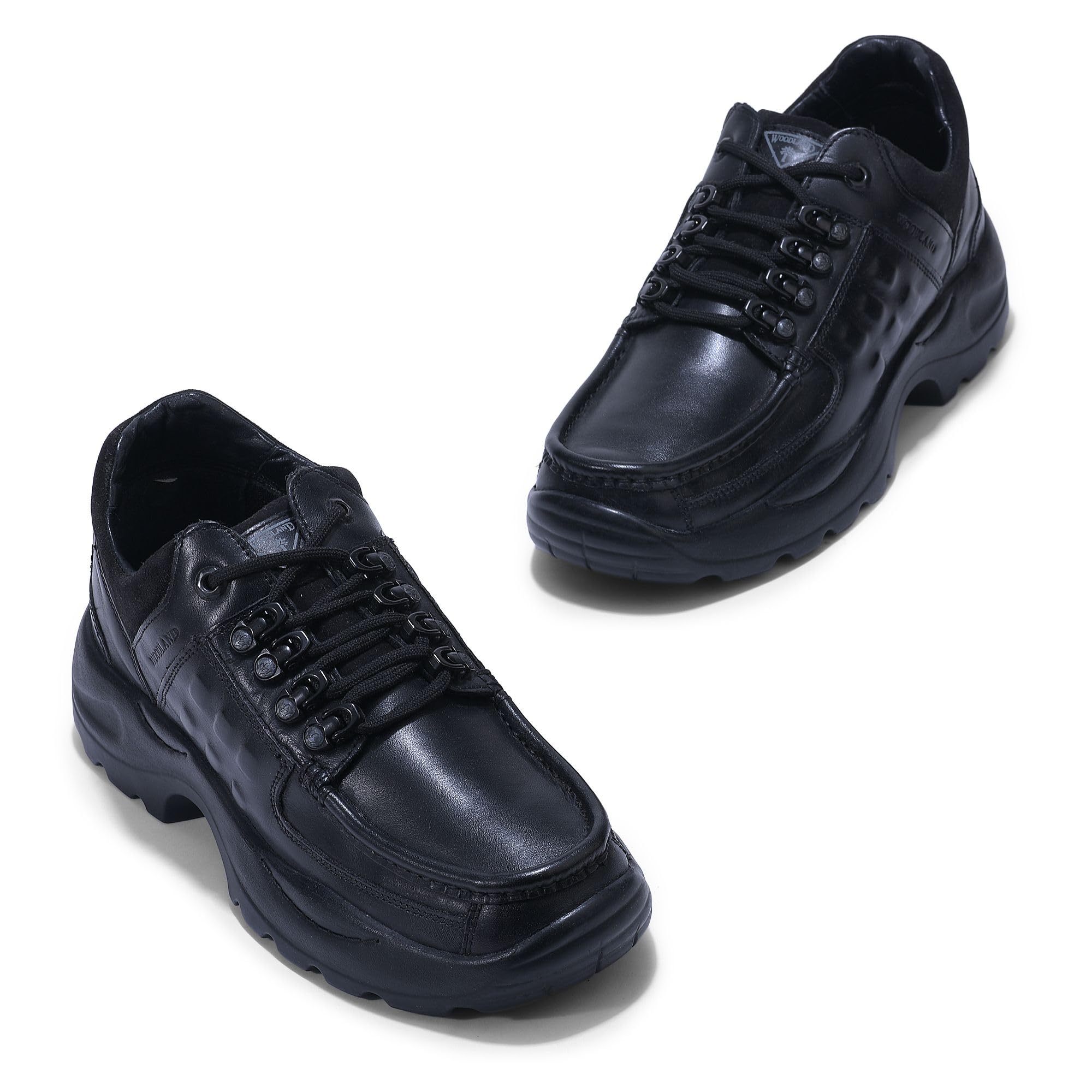 Woodland Men's Black Leather Sneakers - Image 3