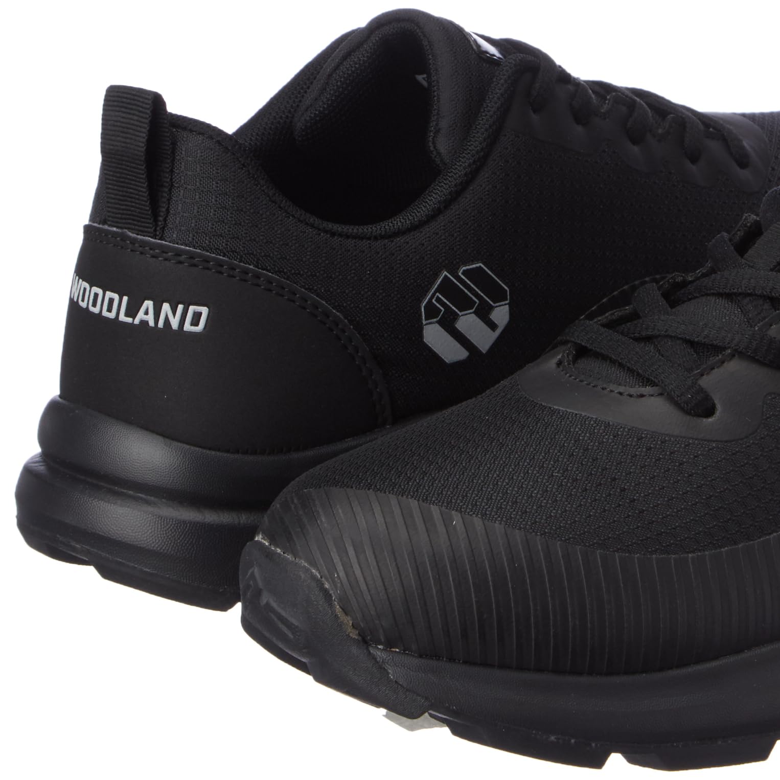 Woodland Men's Black Mesh Sports Shoes - Image 3