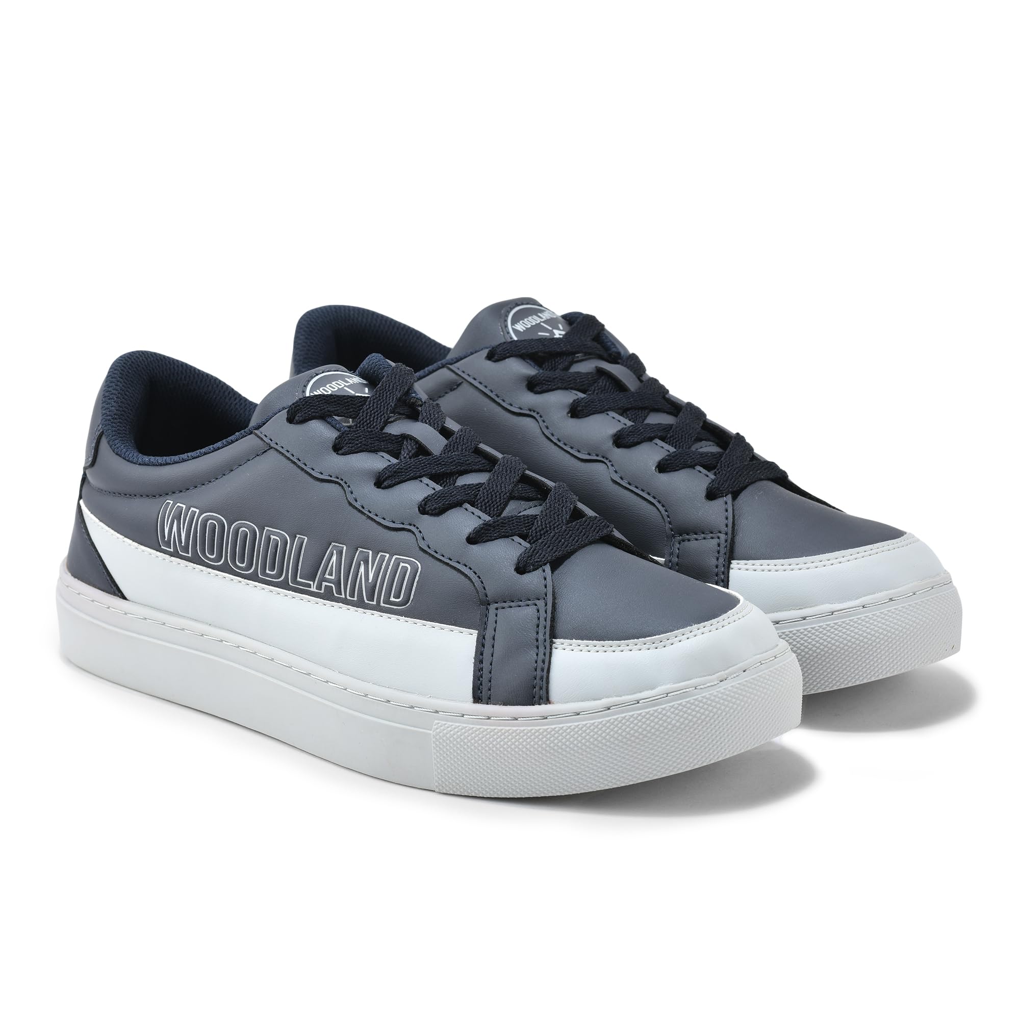 Woodland Men's Navy PU Sneakers - Image 2