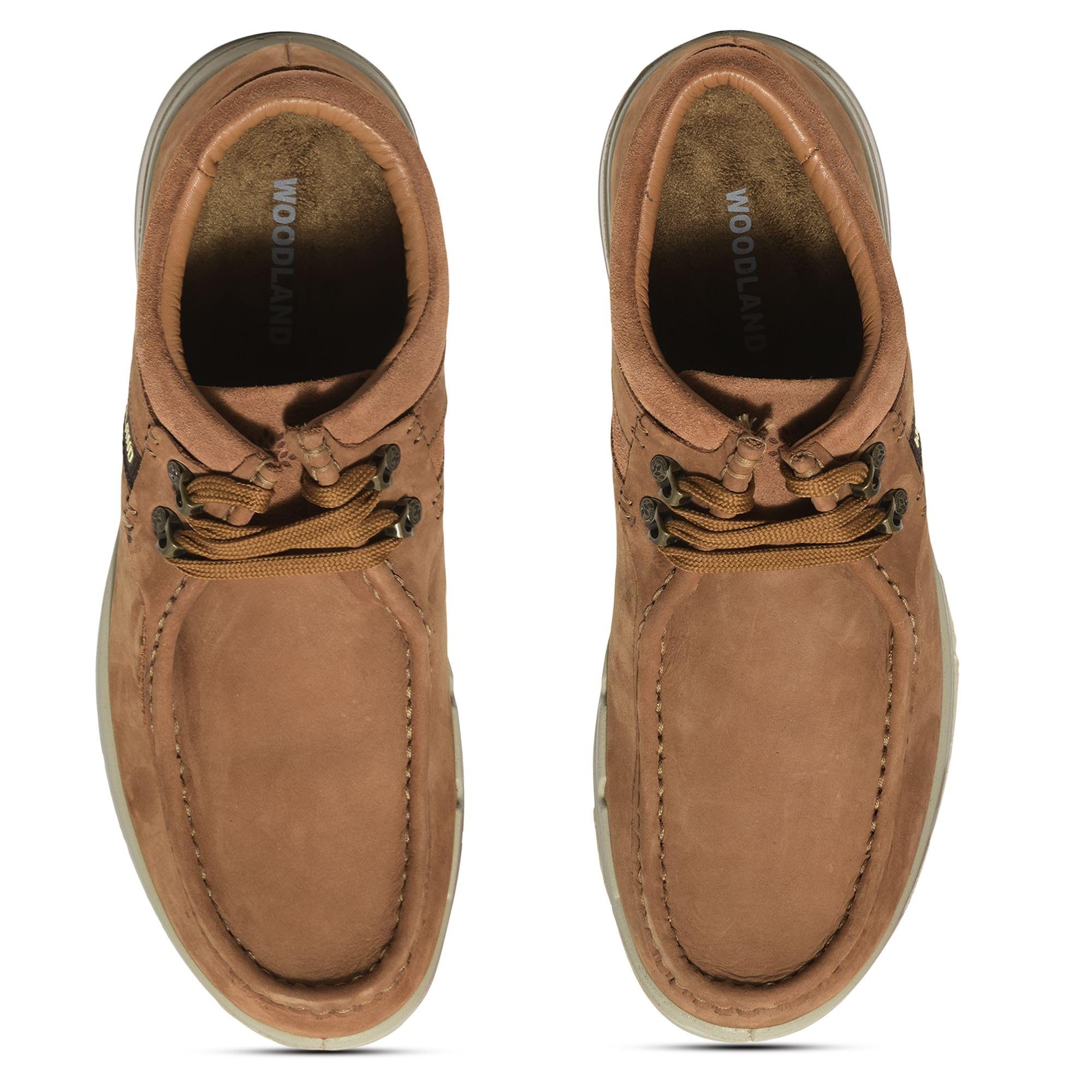Woodland Men's Cashew Brown Leather Casual Shoe - Image 4