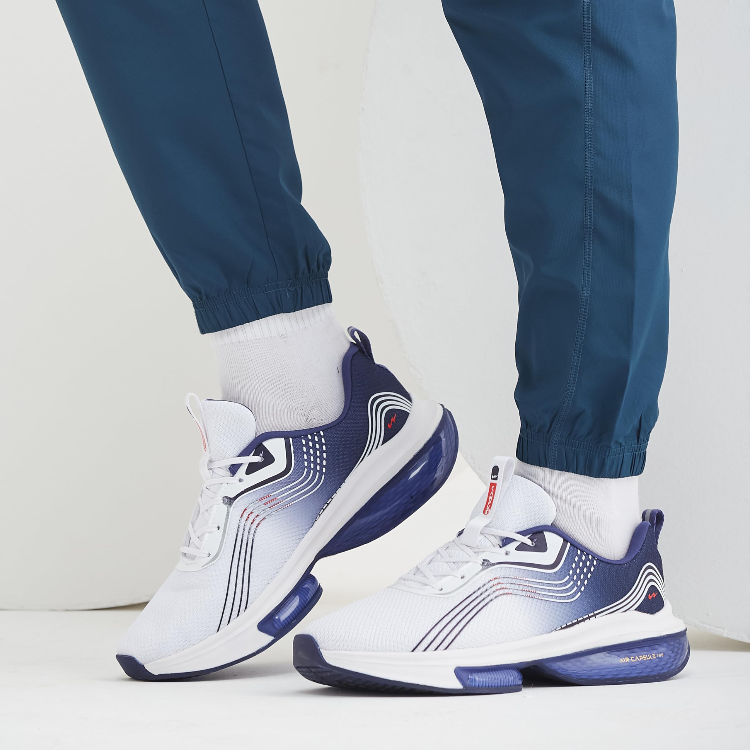 Campus Men's LAM Running Shoes - WHT/Navy - Image 3