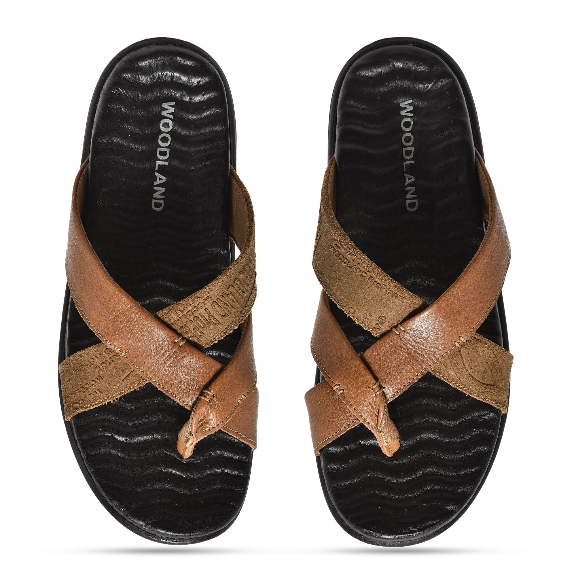 Woodland Men's Camel Leather Slipper - Image 3