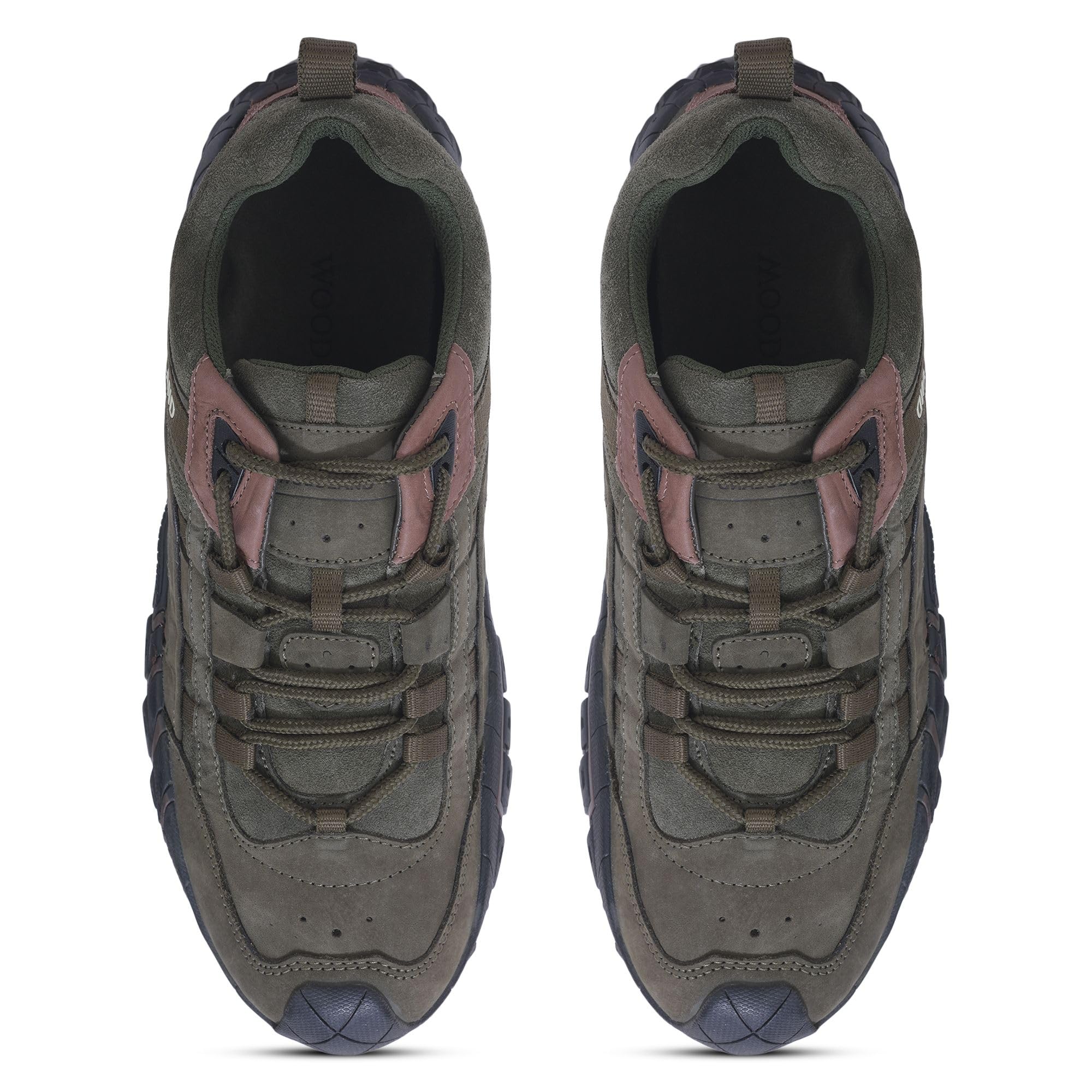 Woodland Men's Leather Casual Shoes - Olive Green - Image 4