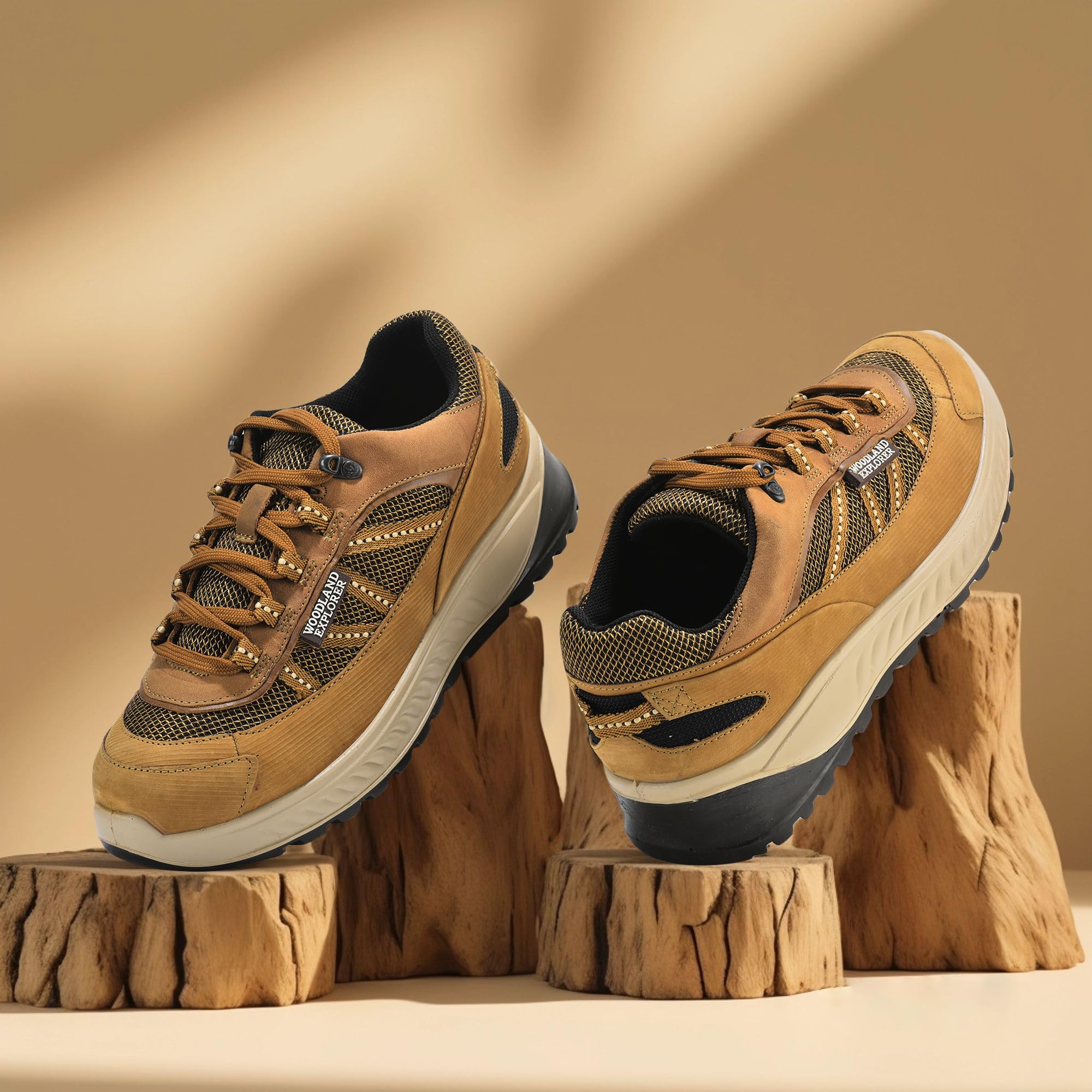 Woodland Men's Camel Nubuk Casual Shoes - Image 3