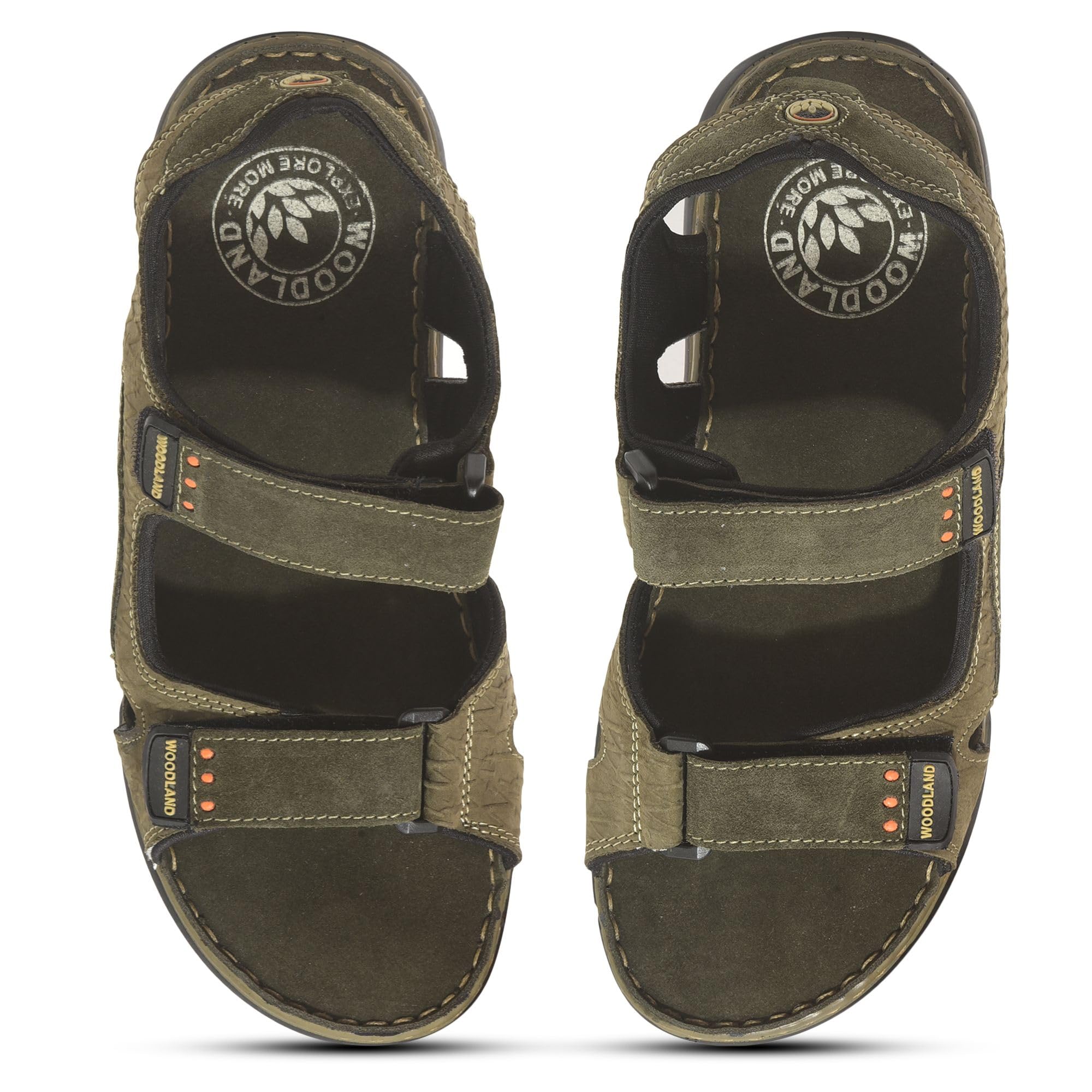 Woodland Men's Olive Green Leather Sandals - Image 4