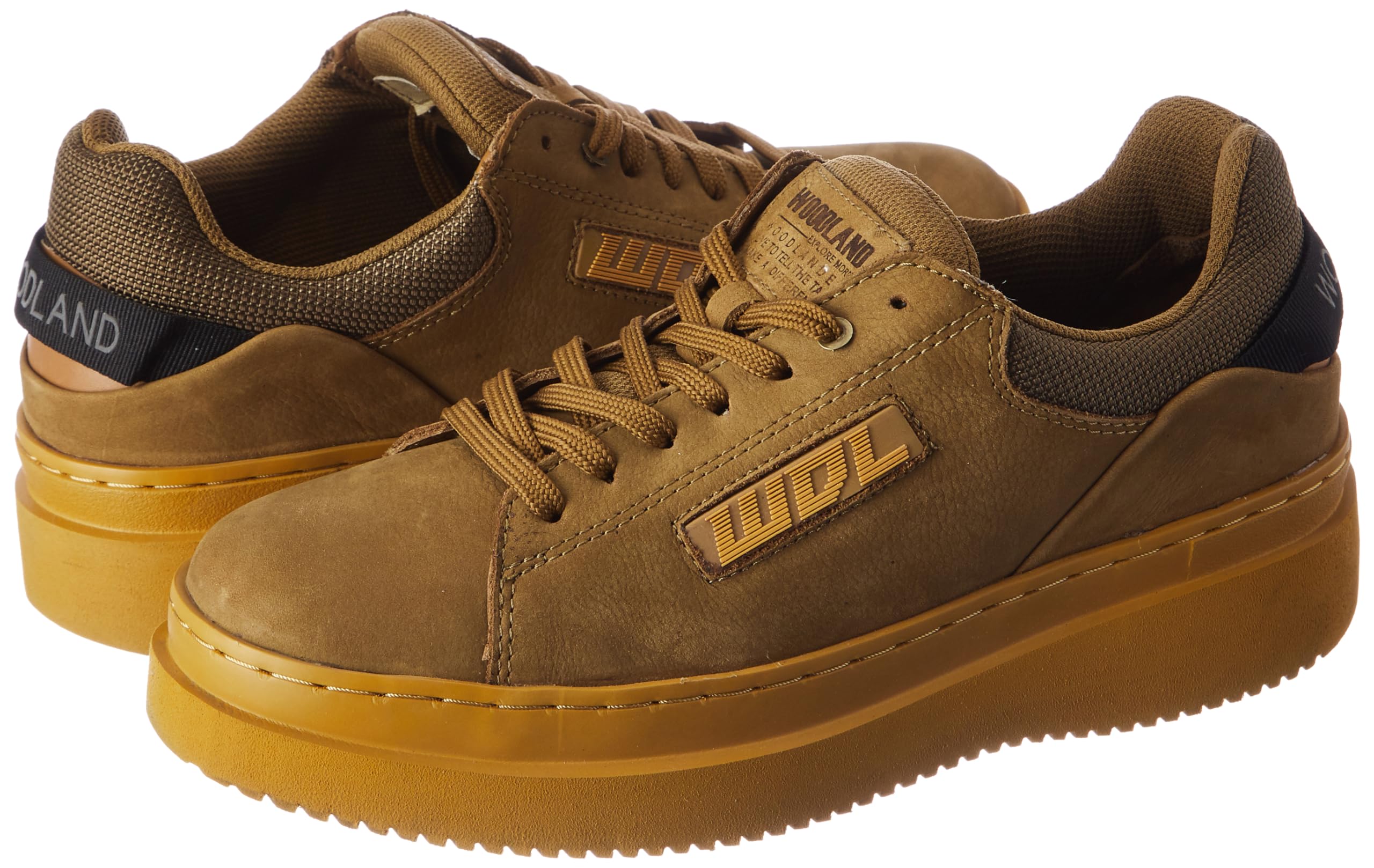 Woodland Men's Camel Leather Casual Shoes - Image 2