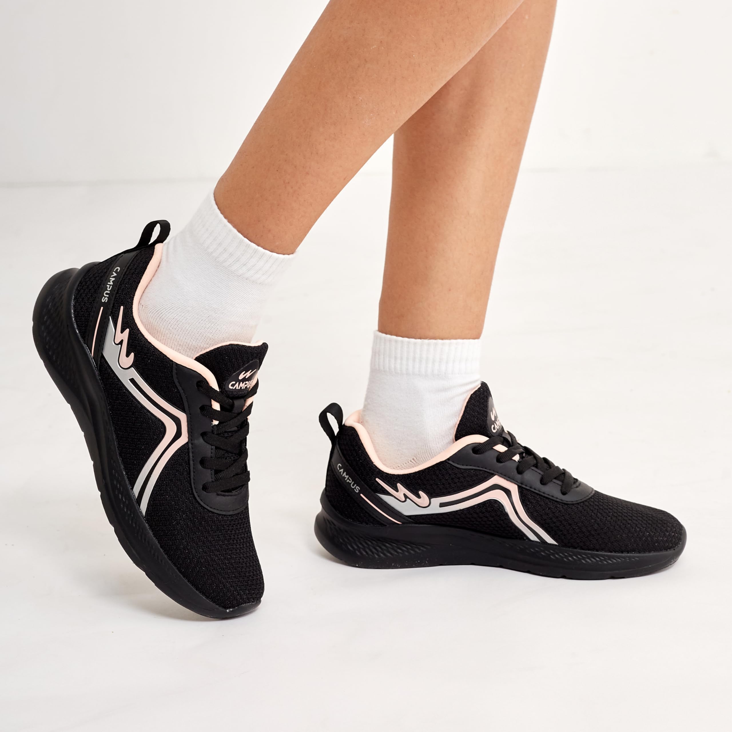 Campus Women's Raye Running Shoes - Black Peach - Image 5