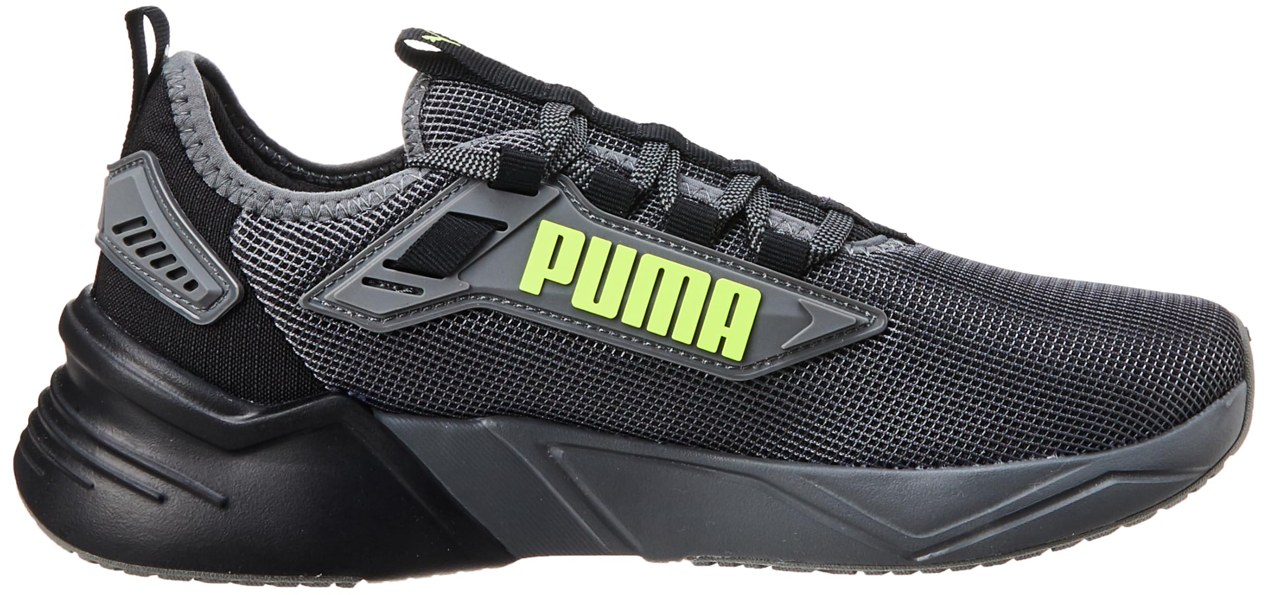Puma Retaliate 3 Unwavered Black-Cool Dark Gray-Yellow Alert Running Shoe - Image 2