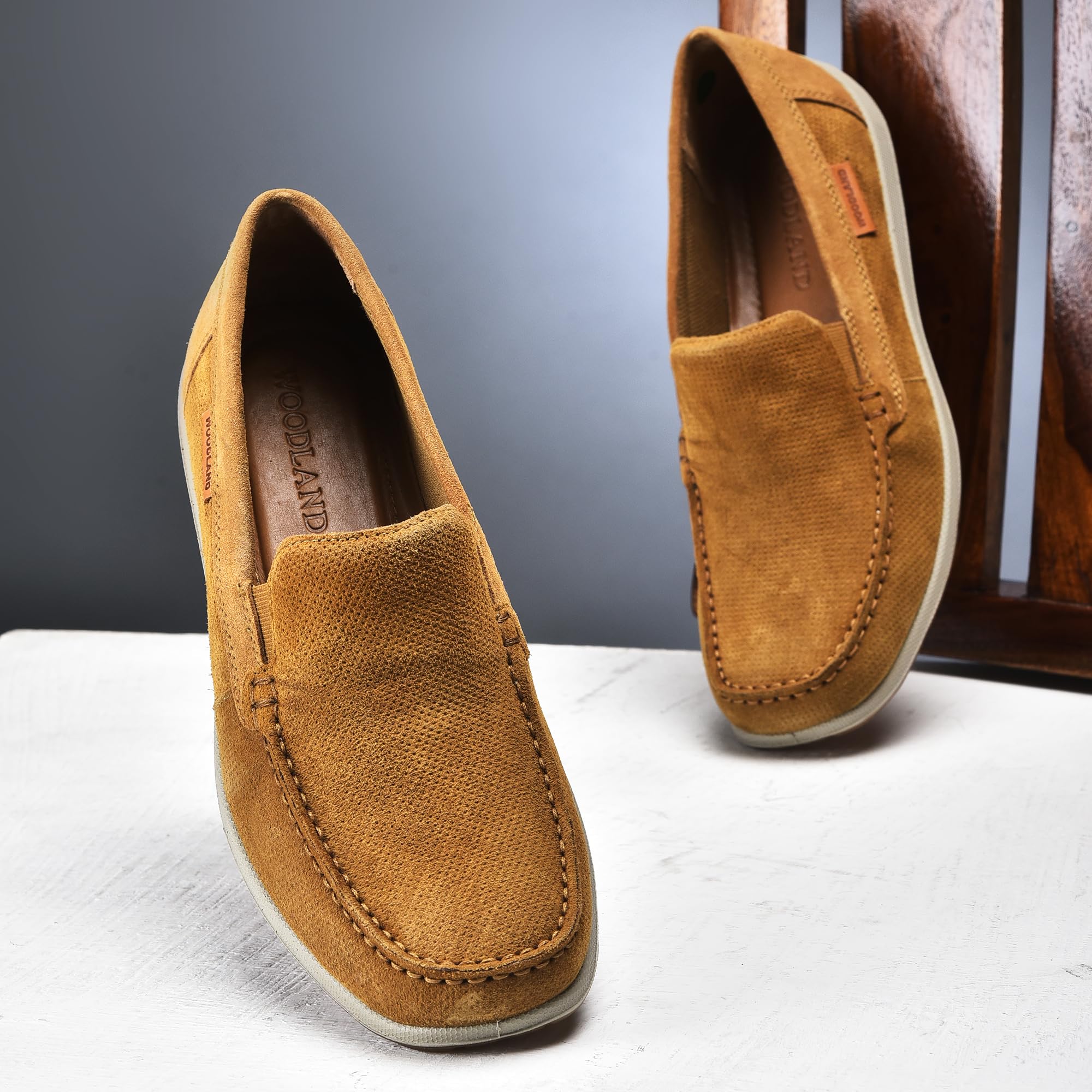Woodland Men's Camel Suede Casual Shoes - Image 3