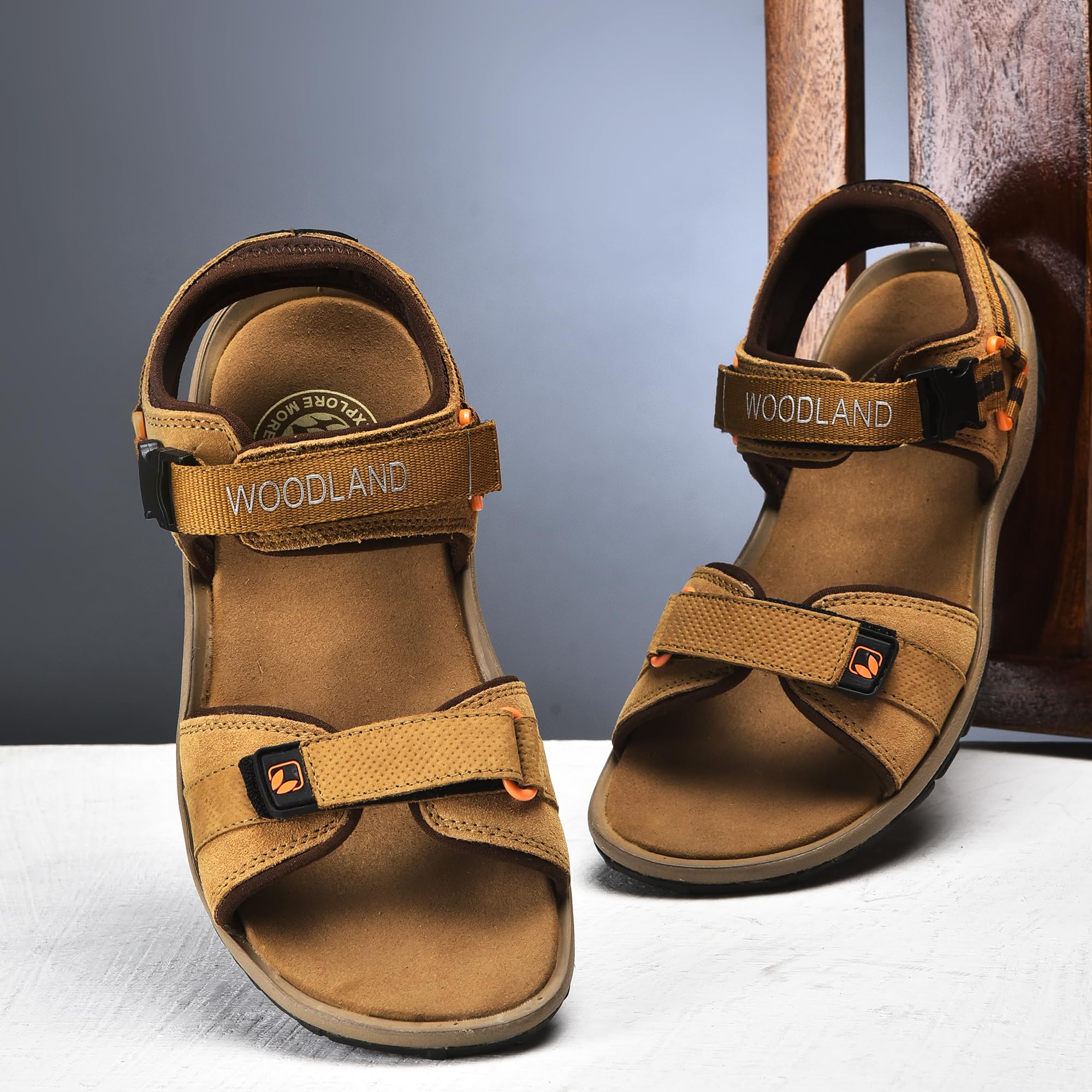 Woodland Men's Camel Suede Sandals - Image 3