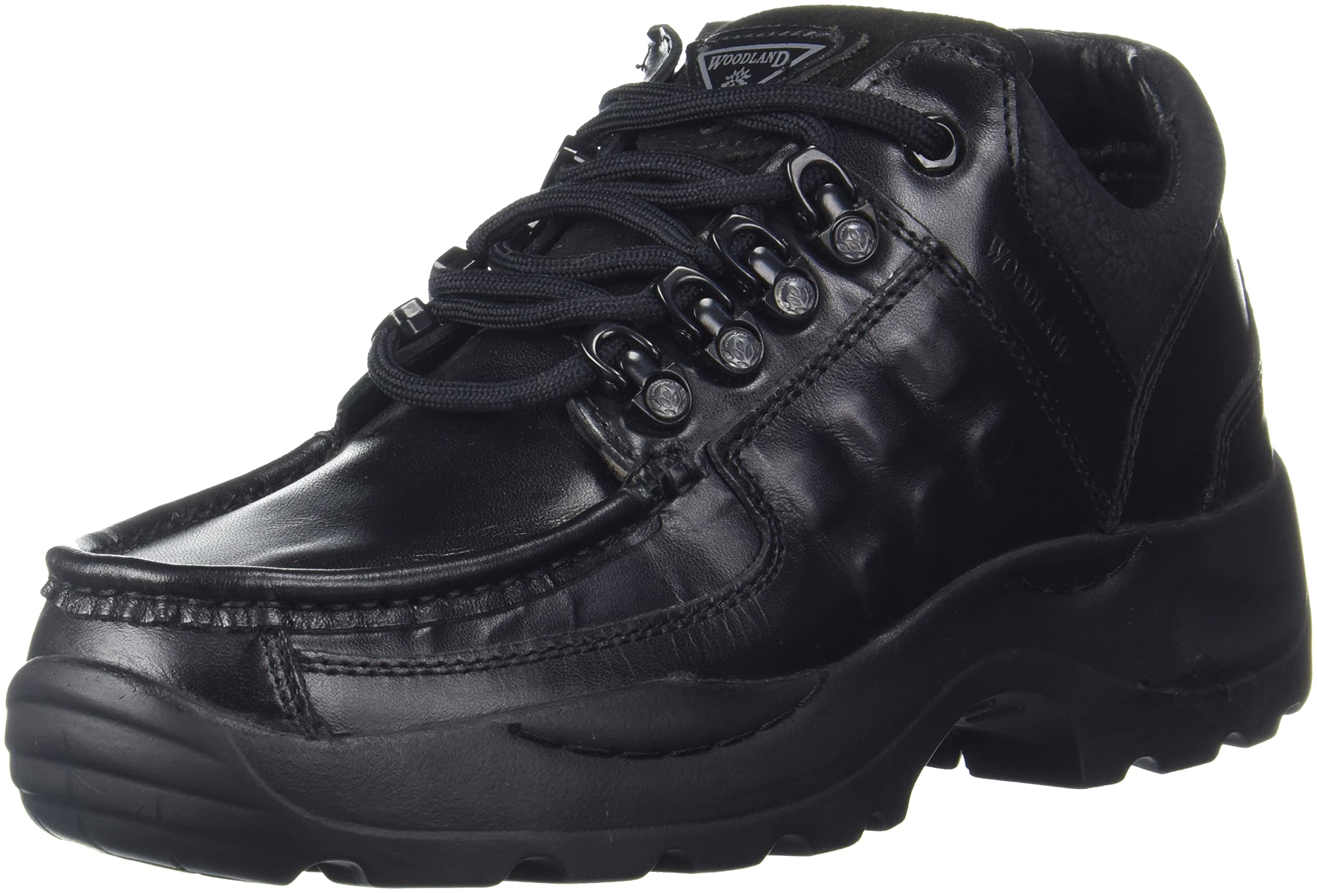 Woodland Men's Black Leather Sneakers