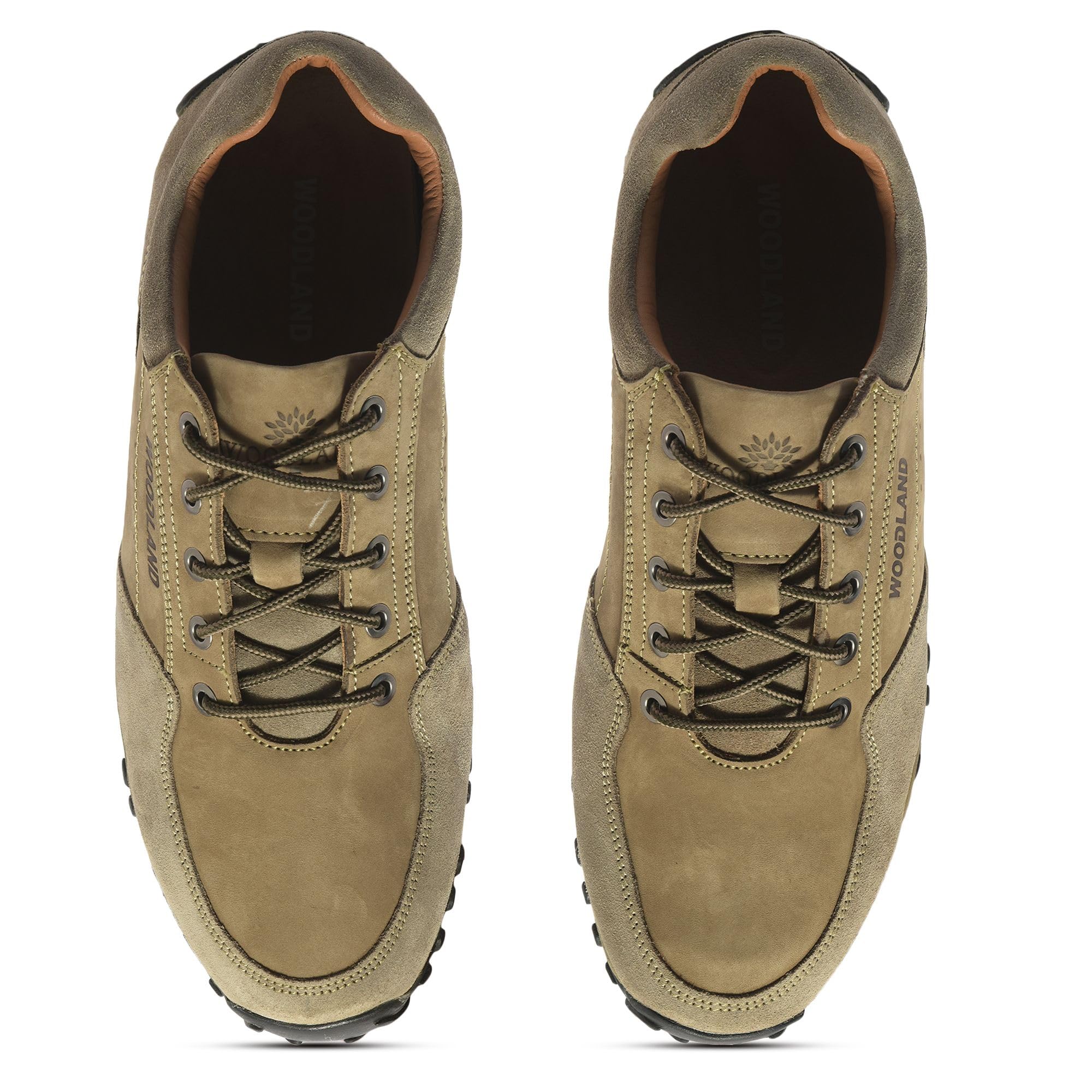 Woodland Men's Dubai Khaki Leather Sneaker - Image 4