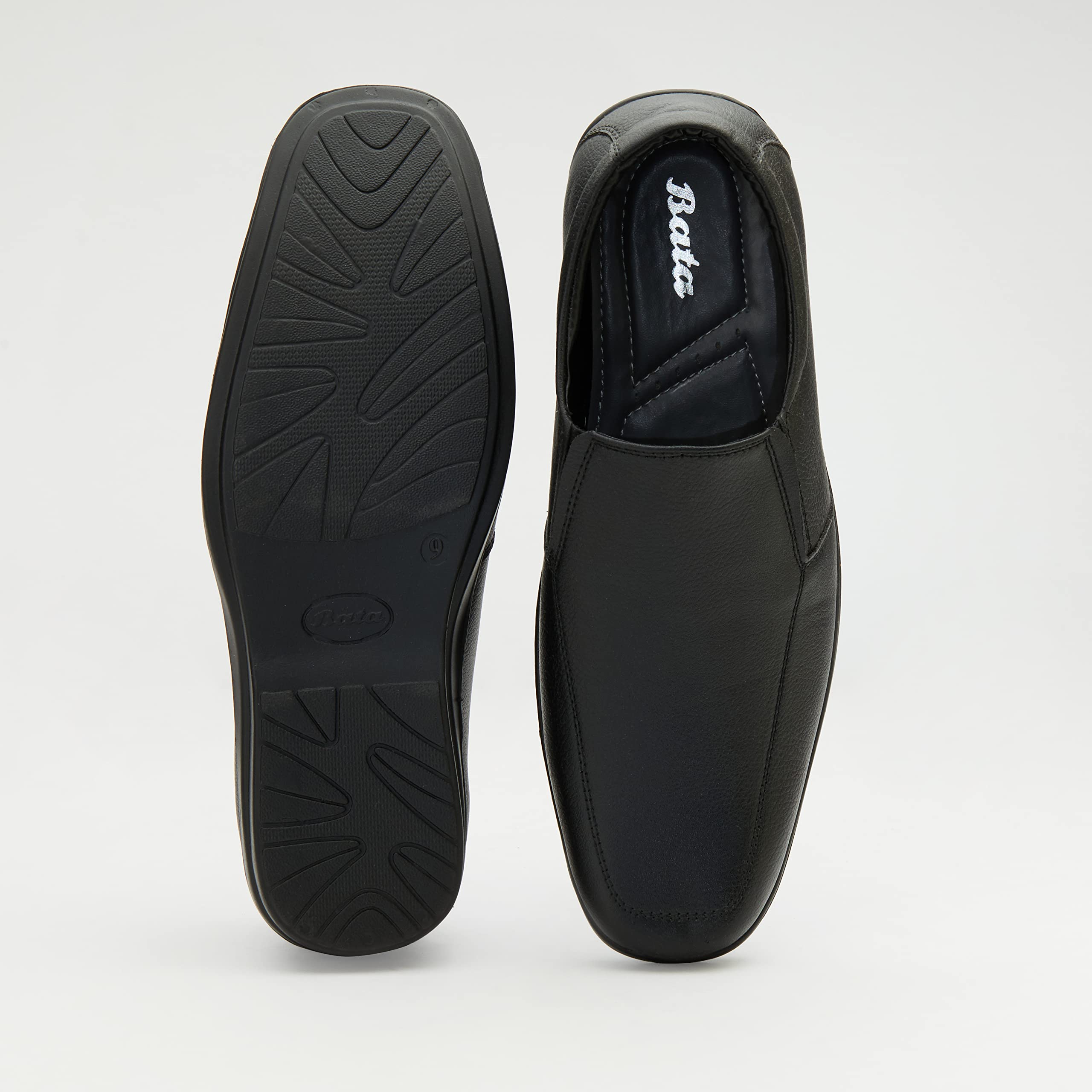 Bata Men's Black Leather Slip-On Formal Shoes - Image 3