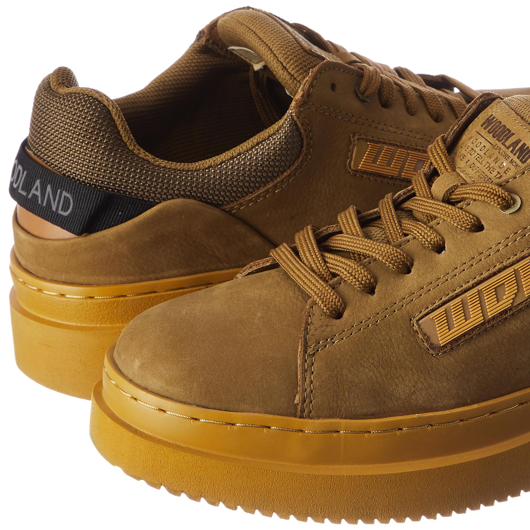 Woodland Men's Camel Leather Casual Shoes - Image 3