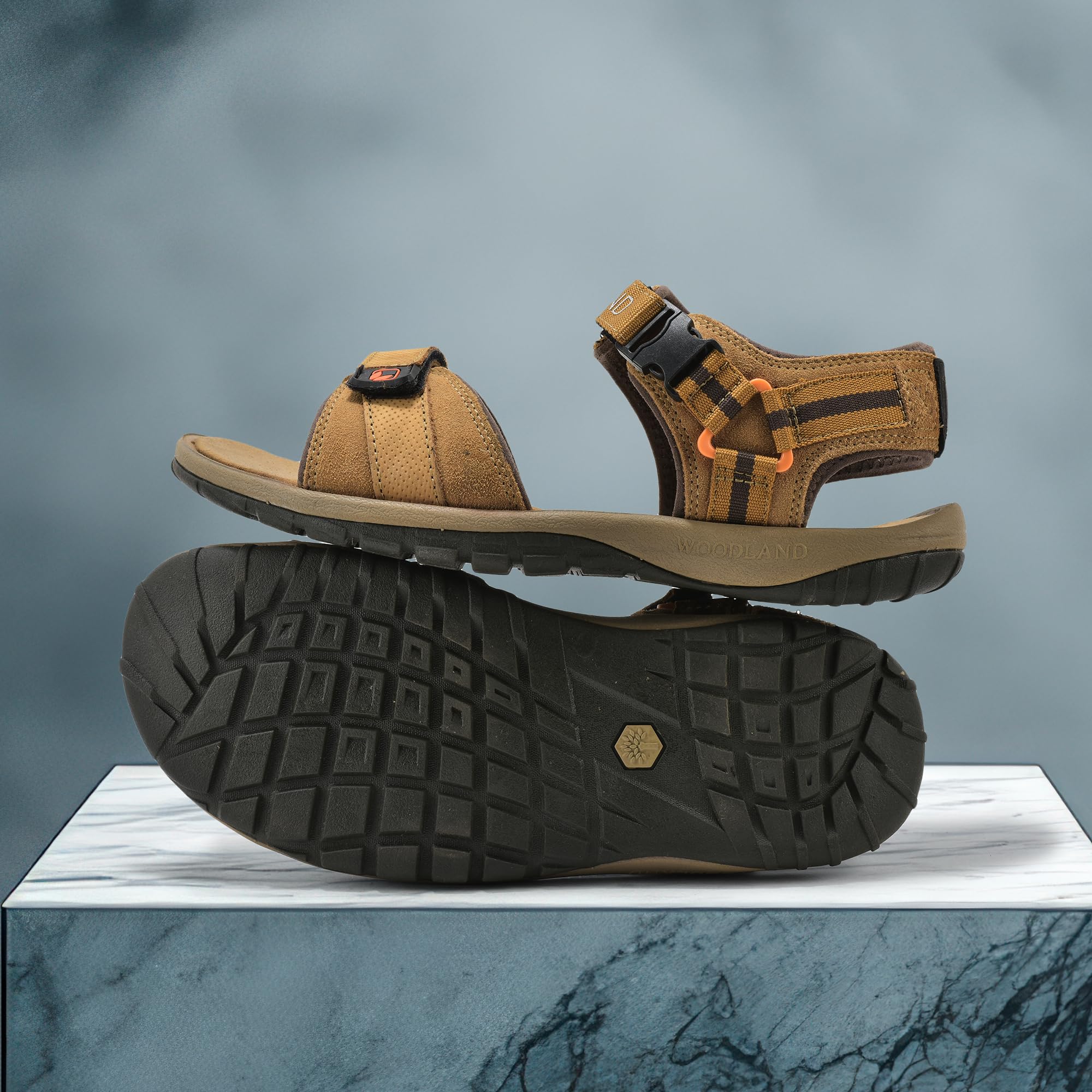 Woodland Men's Camel Suede Sandals - Image 4