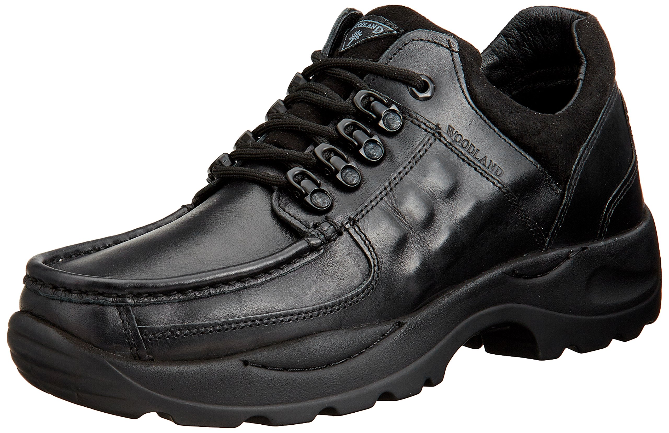 Woodland Men's Black Leather Casual Shoes