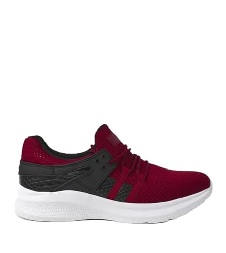 ATHLETIQ Men's Color Blocked Low Top Sneakers Red - Image 2