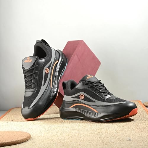 Amico Black Running Sports Shoes Men Lightweight Sneakers - Image 3