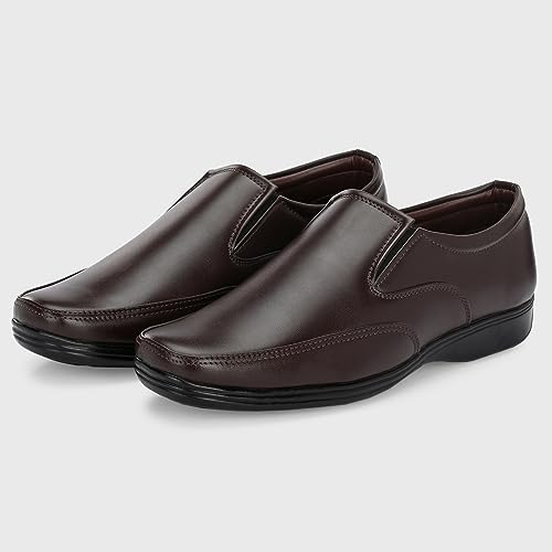 Centrino Men's Formal Derby Leather Slip-On Shoes - Image 4