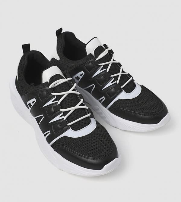 athletiq Men's Color Blocked Low Top Sneakers Black 41 EU - Image 4
